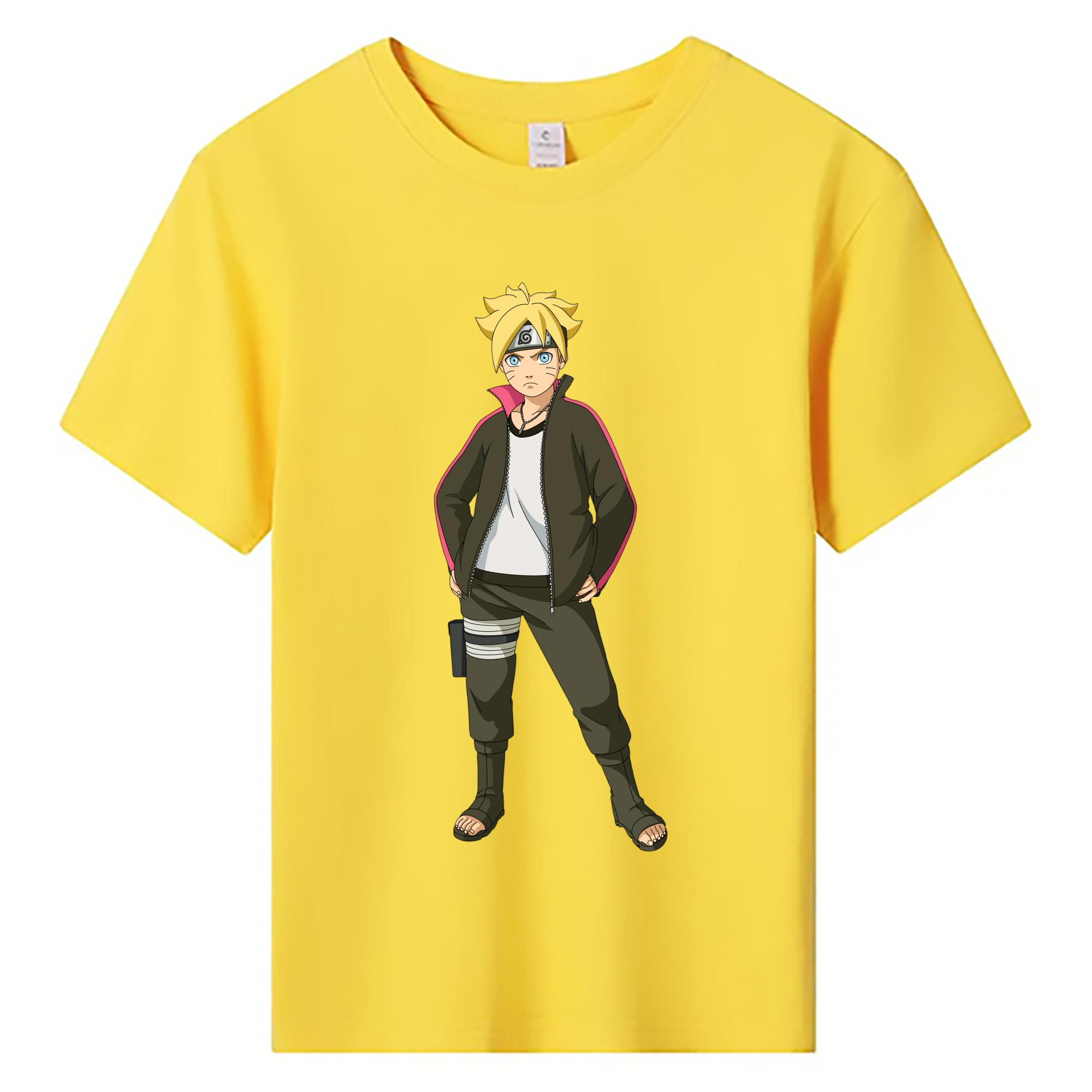 （画像用） NARUTO -ナルト- うずまき ボルト Uzumaki Boruto 綿100％キッズTシャツ（フロントプリント）