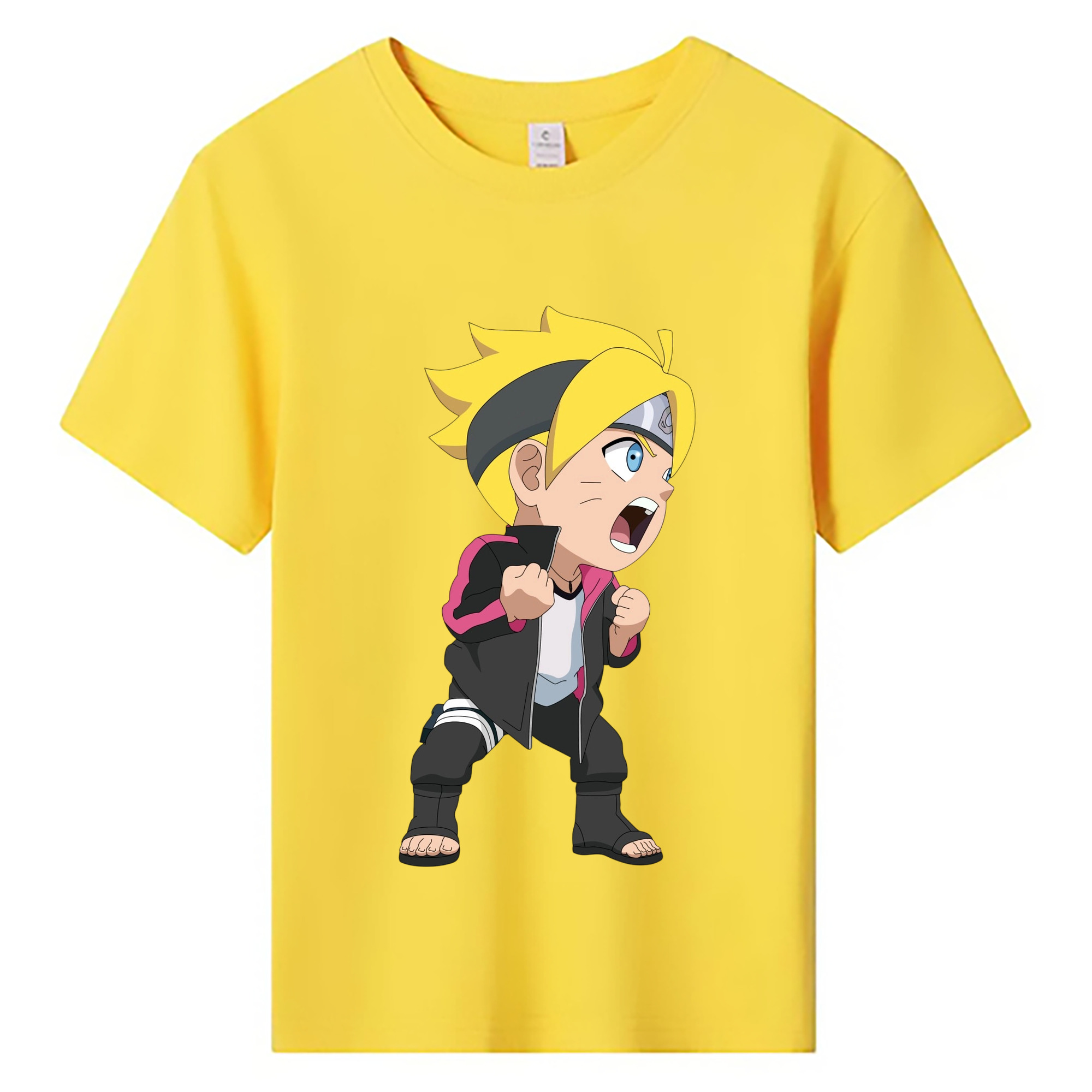 （画像用） NARUTO -ナルト- うずまき ボルト Uzumaki Boruto 綿100％キッズTシャツ（フロントプリント）