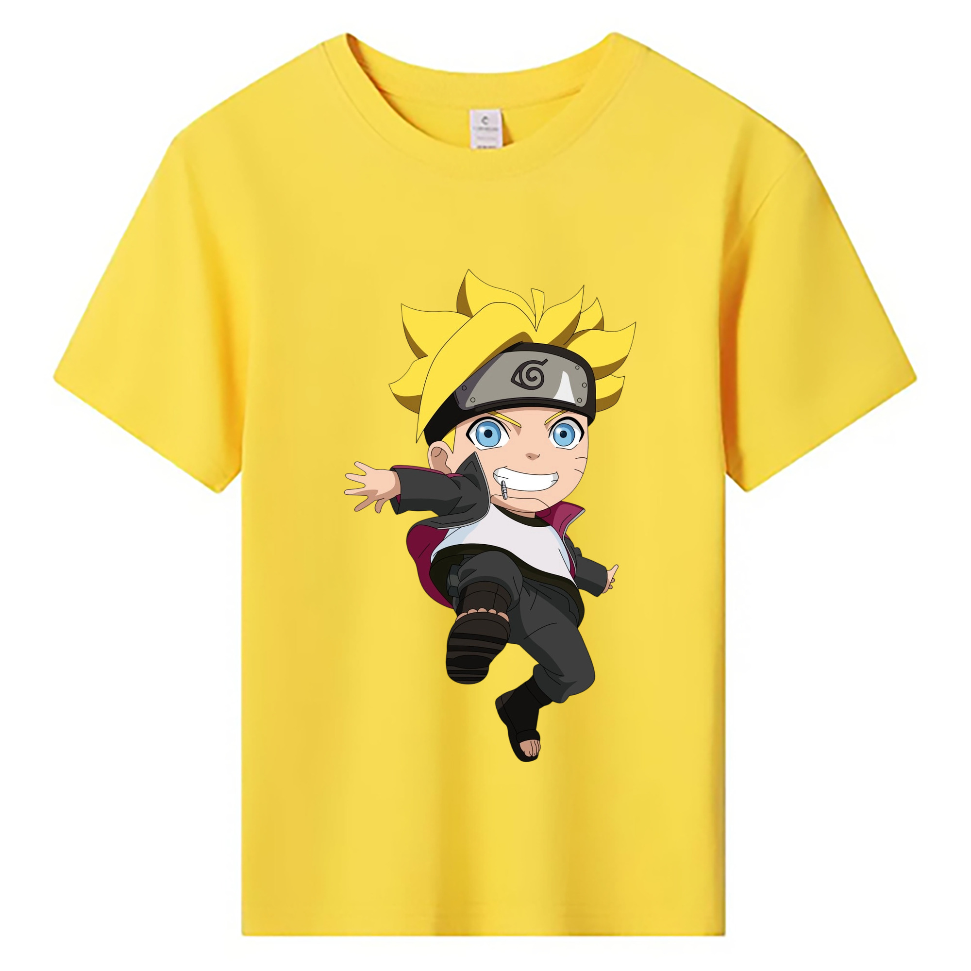 （画像用） NARUTO -ナルト- うずまき ボルト Uzumaki Boruto 綿100％キッズTシャツ（フロントプリント）