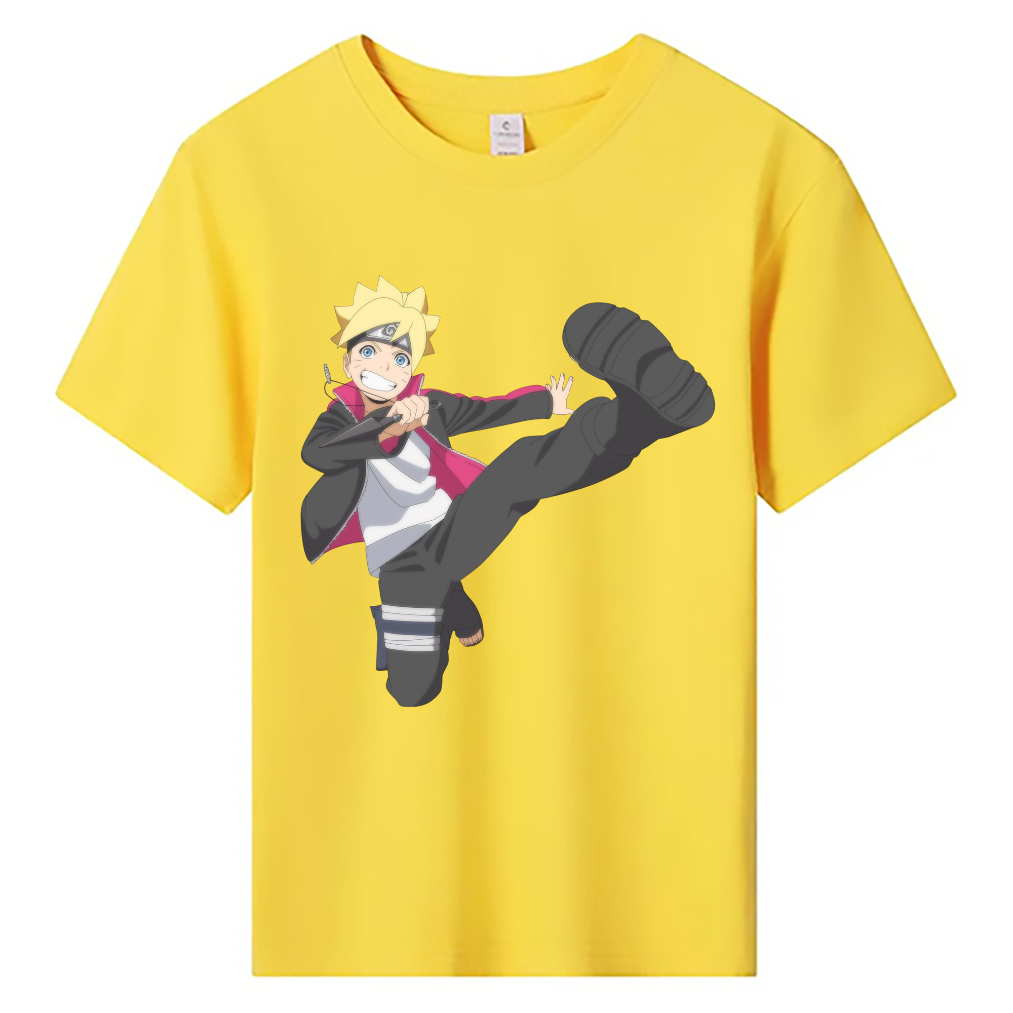 （画像用） NARUTO -ナルト- うずまき ボルト Uzumaki Boruto 綿100％キッズTシャツ（フロントプリント）