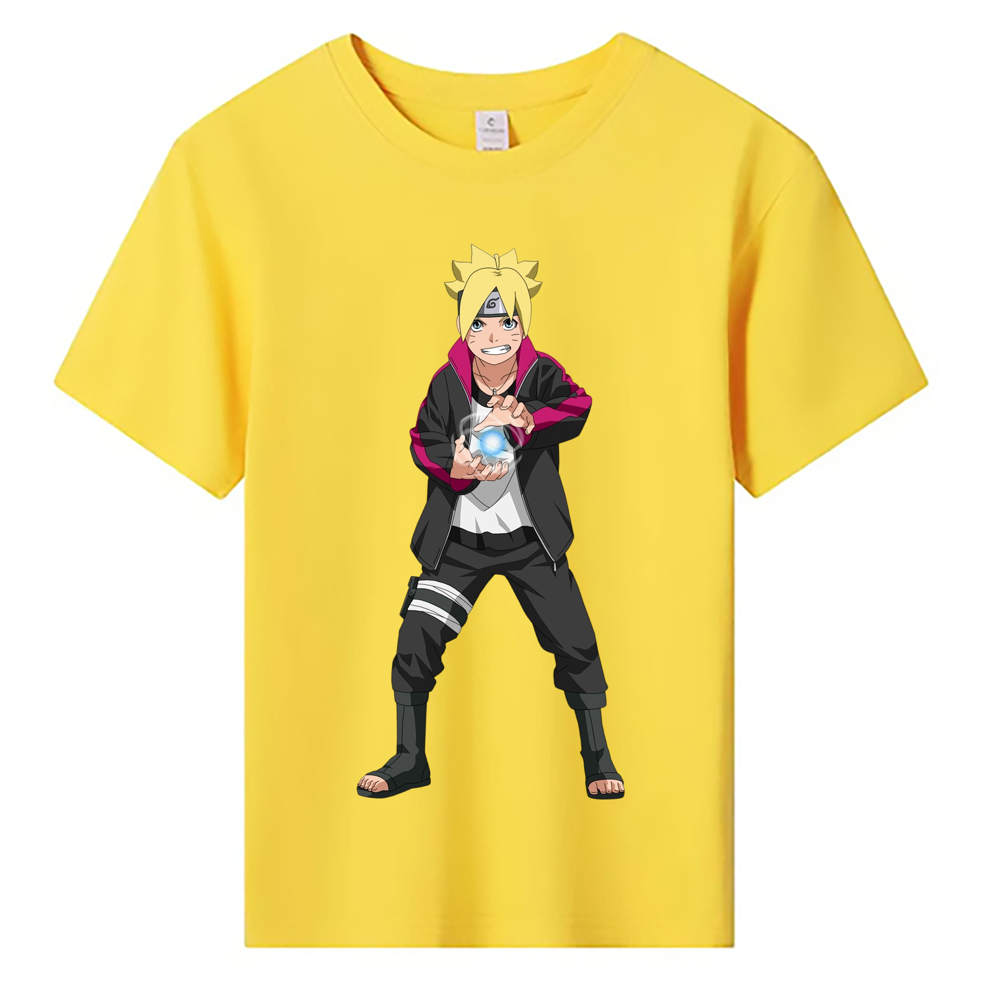 （画像用） NARUTO -ナルト- うずまき ボルト Uzumaki Boruto 綿100％キッズTシャツ（フロントプリント）