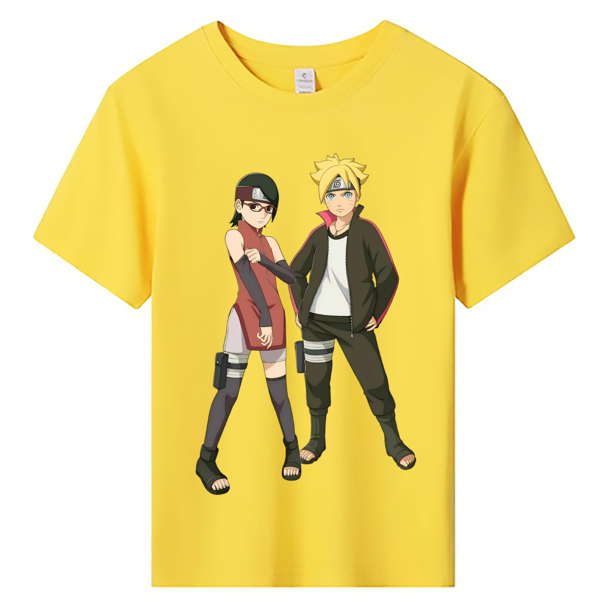 （画像用） NARUTO -ナルト- うずまき ボルト Uzumaki Boruto 綿100％キッズTシャツ（フロントプリント）