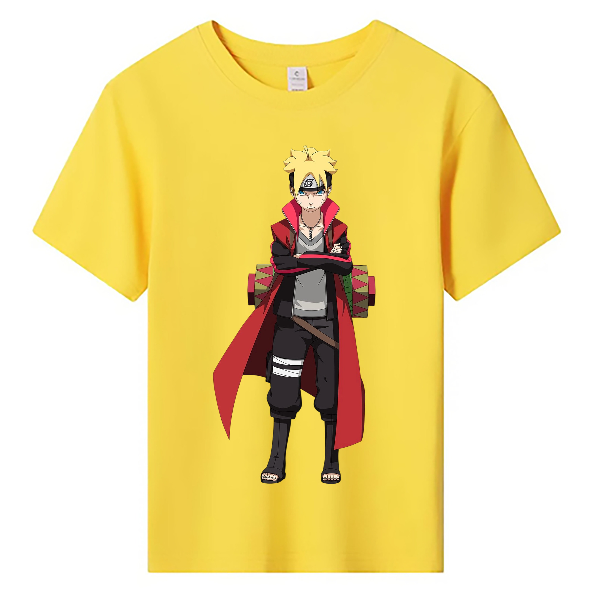 （画像用） NARUTO -ナルト- うずまき ボルト Uzumaki Boruto 綿100％キッズTシャツ（フロントプリント）
