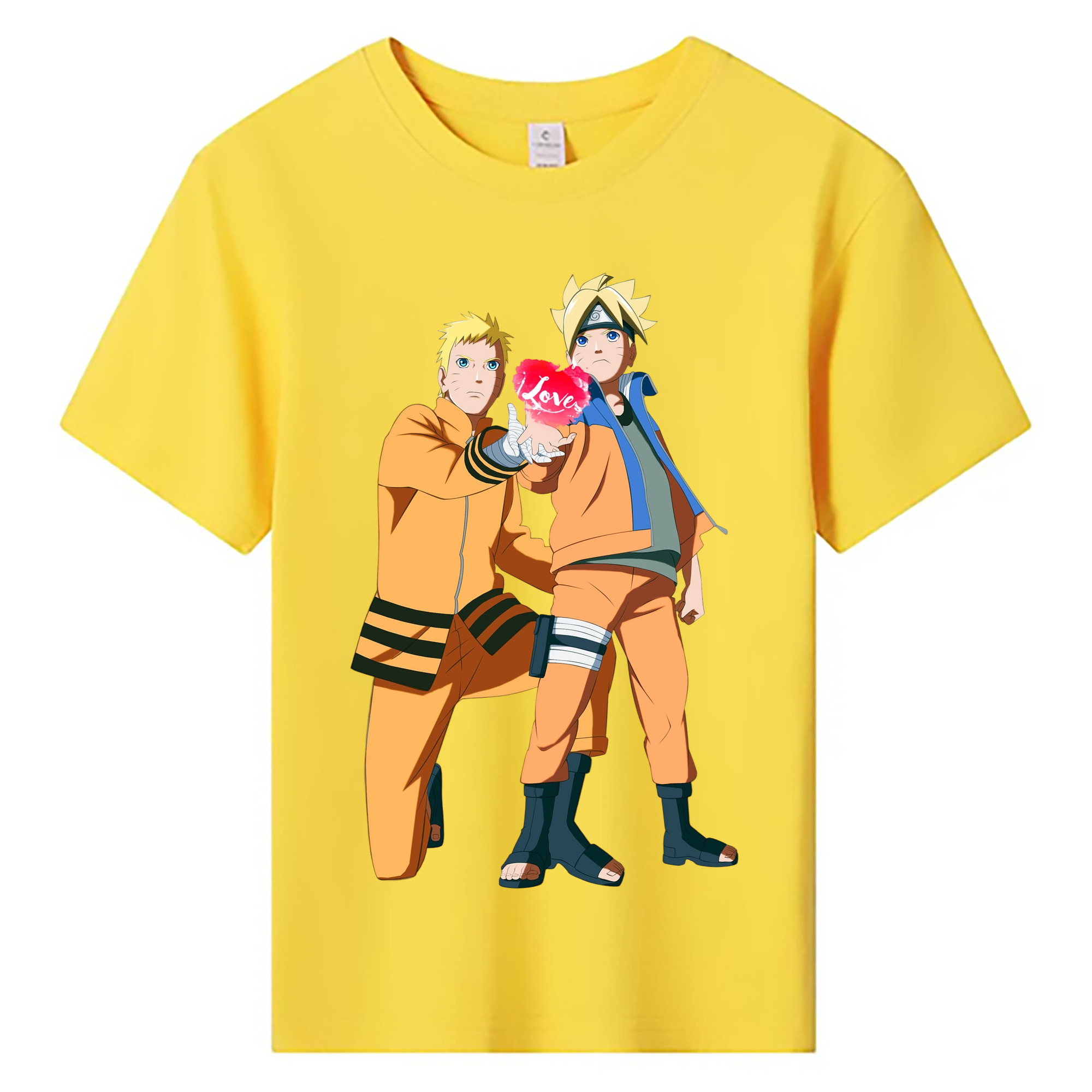 （画像用） NARUTO -ナルト- うずまき ボルト Uzumaki Boruto 綿100％キッズTシャツ（フロントプリント）