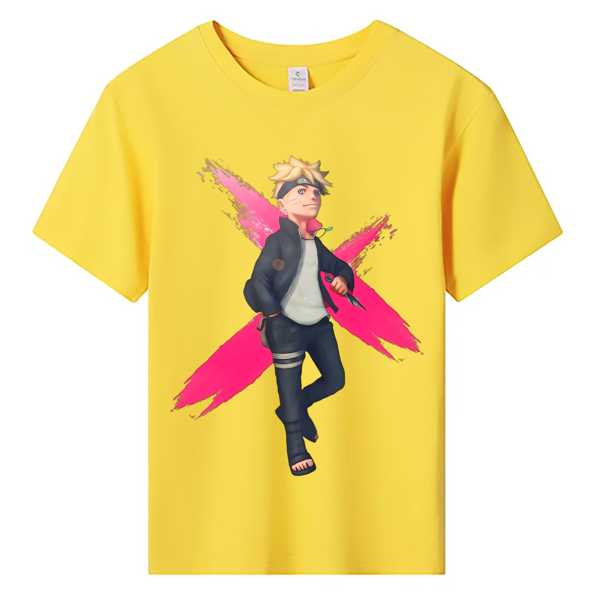 （画像用） NARUTO -ナルト- うずまき ボルト Uzumaki Boruto 綿100％キッズTシャツ（フロントプリント）