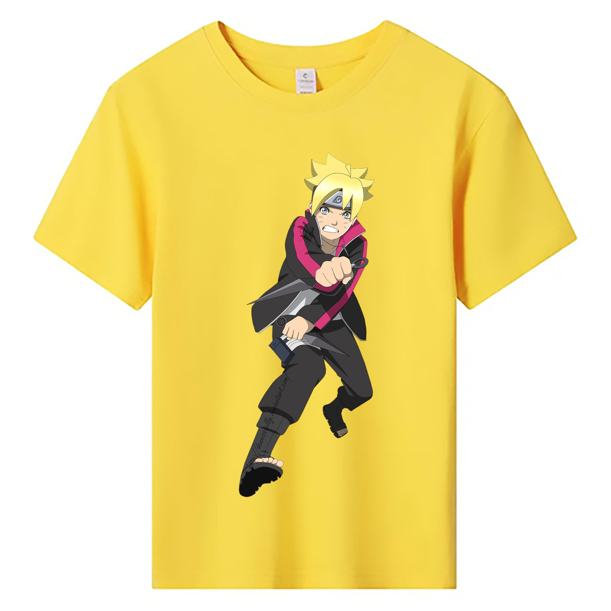 （画像用） NARUTO -ナルト- うずまき ボルト Uzumaki Boruto 綿100％キッズTシャツ（フロントプリント）