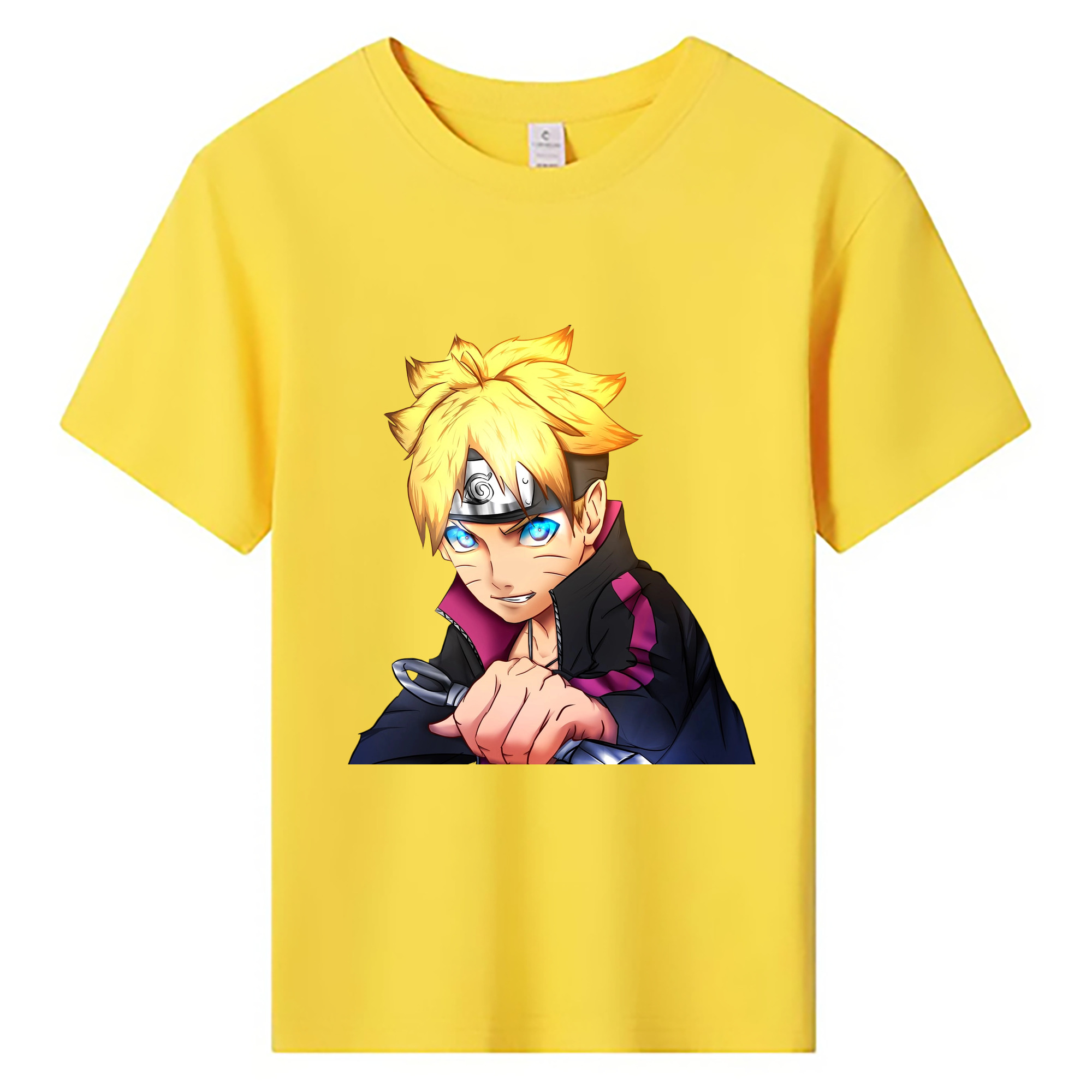 （画像用） NARUTO -ナルト- うずまき ボルト Uzumaki Boruto 綿100％キッズTシャツ（フロントプリント）