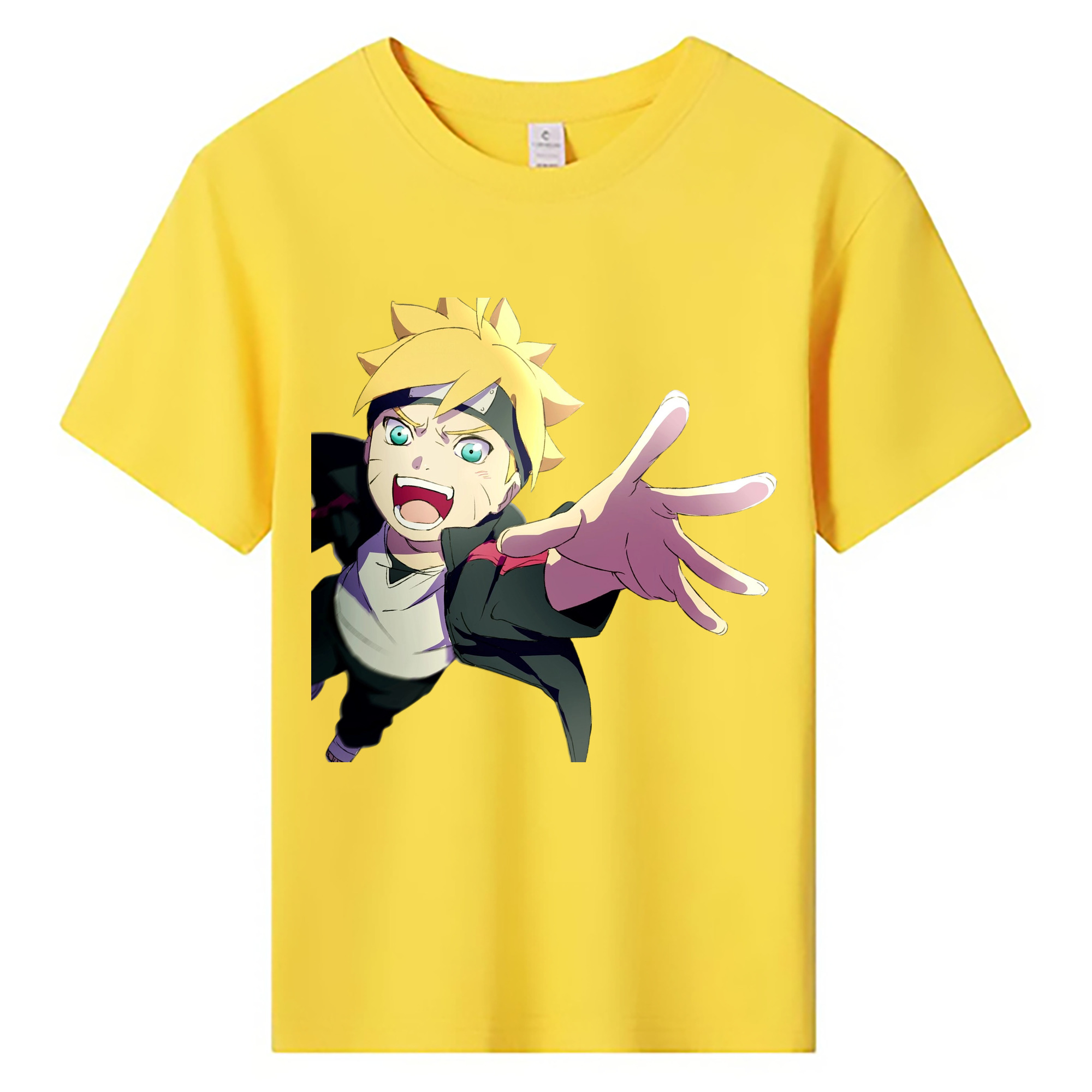 （画像用） NARUTO -ナルト- うずまき ボルト Uzumaki Boruto 綿100％キッズTシャツ（フロントプリント）