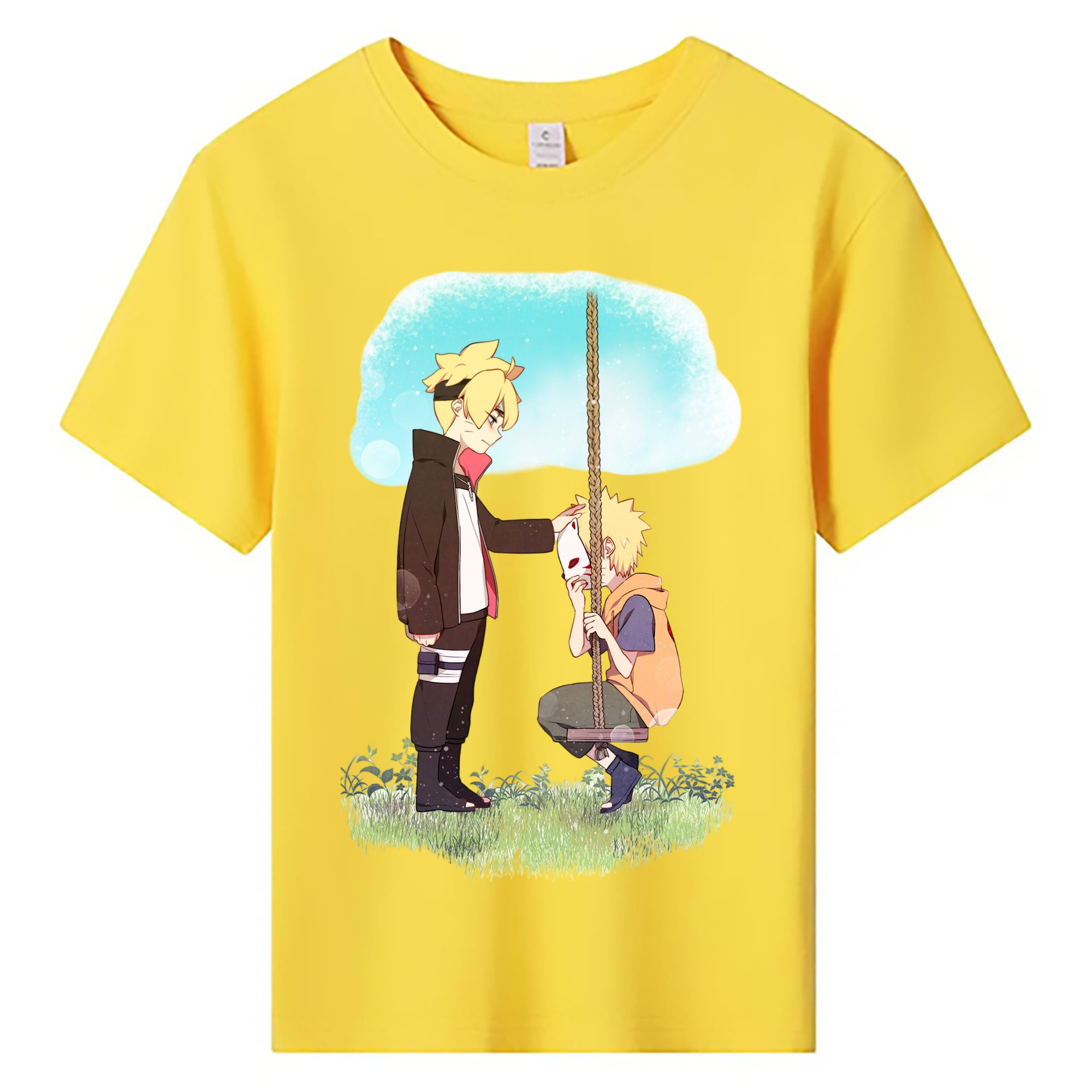 （画像用） NARUTO -ナルト- うずまき ボルト Uzumaki Boruto 綿100％キッズTシャツ（フロントプリント）
