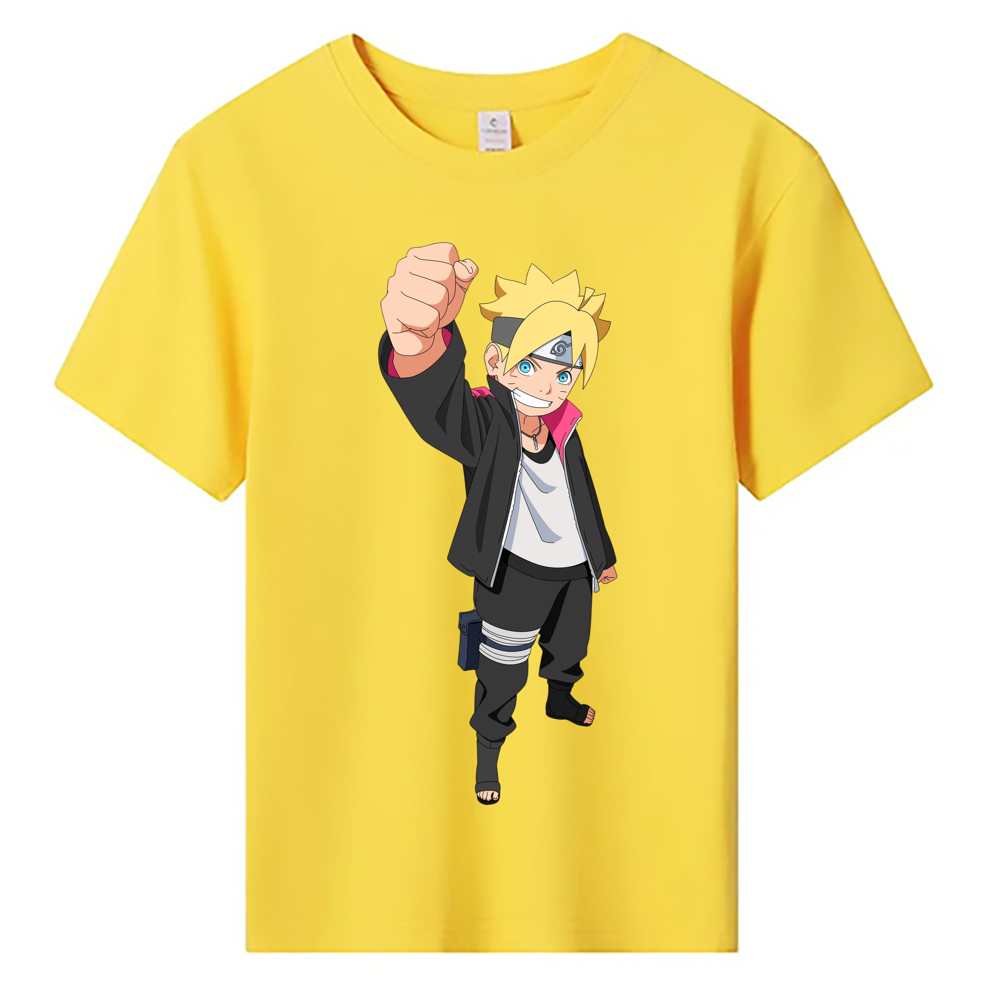 （画像用） NARUTO -ナルト- うずまき ボルト Uzumaki Boruto 綿100％キッズTシャツ（フロントプリント）