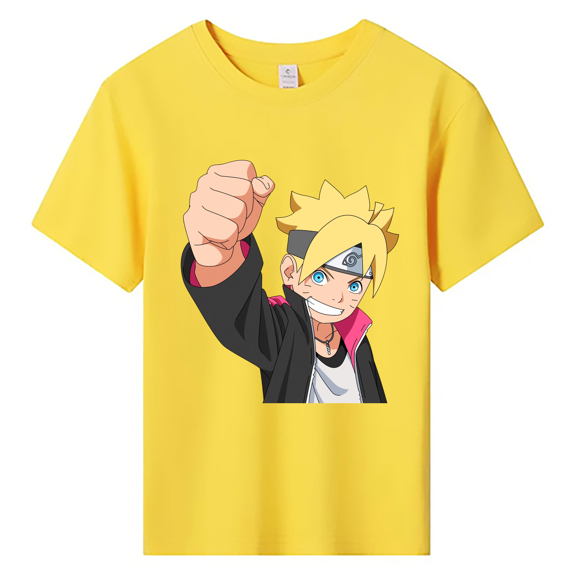 （画像用） NARUTO -ナルト- うずまき ボルト Uzumaki Boruto 綿100％キッズTシャツ（フロントプリント）
