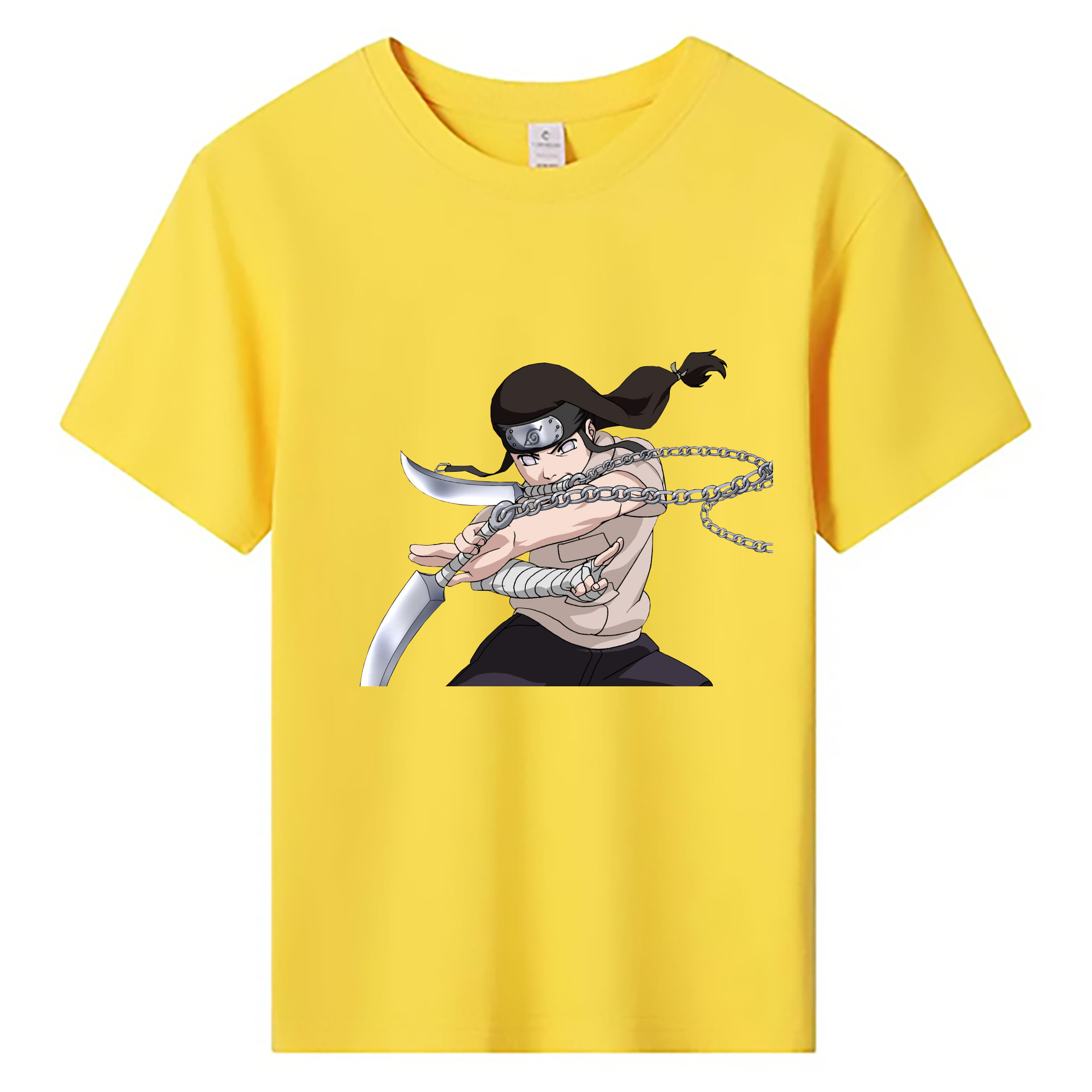 （画像用） NARUTO -ナルト- 日向ネジ Hyūga Neji 綿100％キッズTシャツ（フロントプリント）