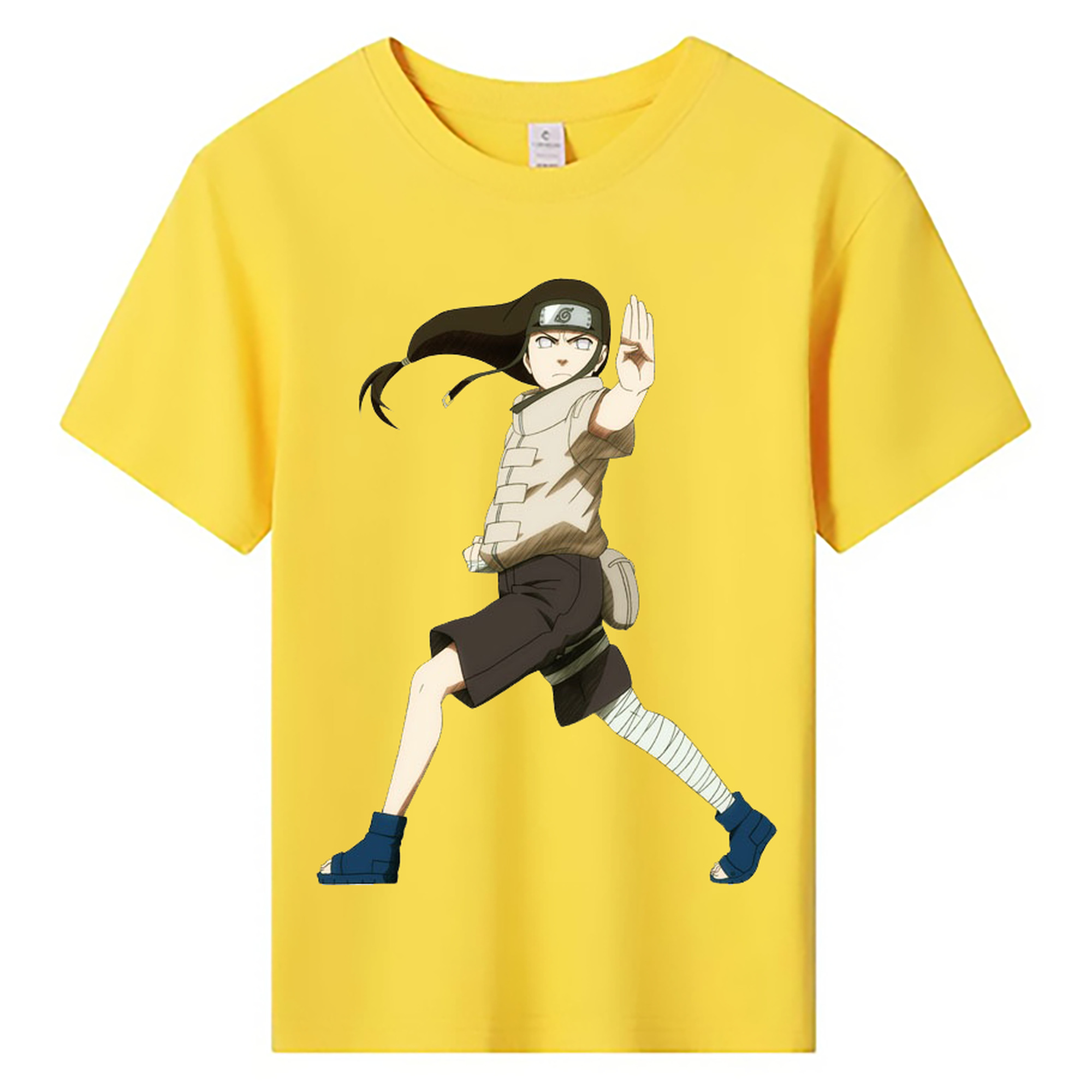 （画像用） NARUTO -ナルト- 日向ネジ Hyūga Neji 綿100％キッズTシャツ（フロントプリント）