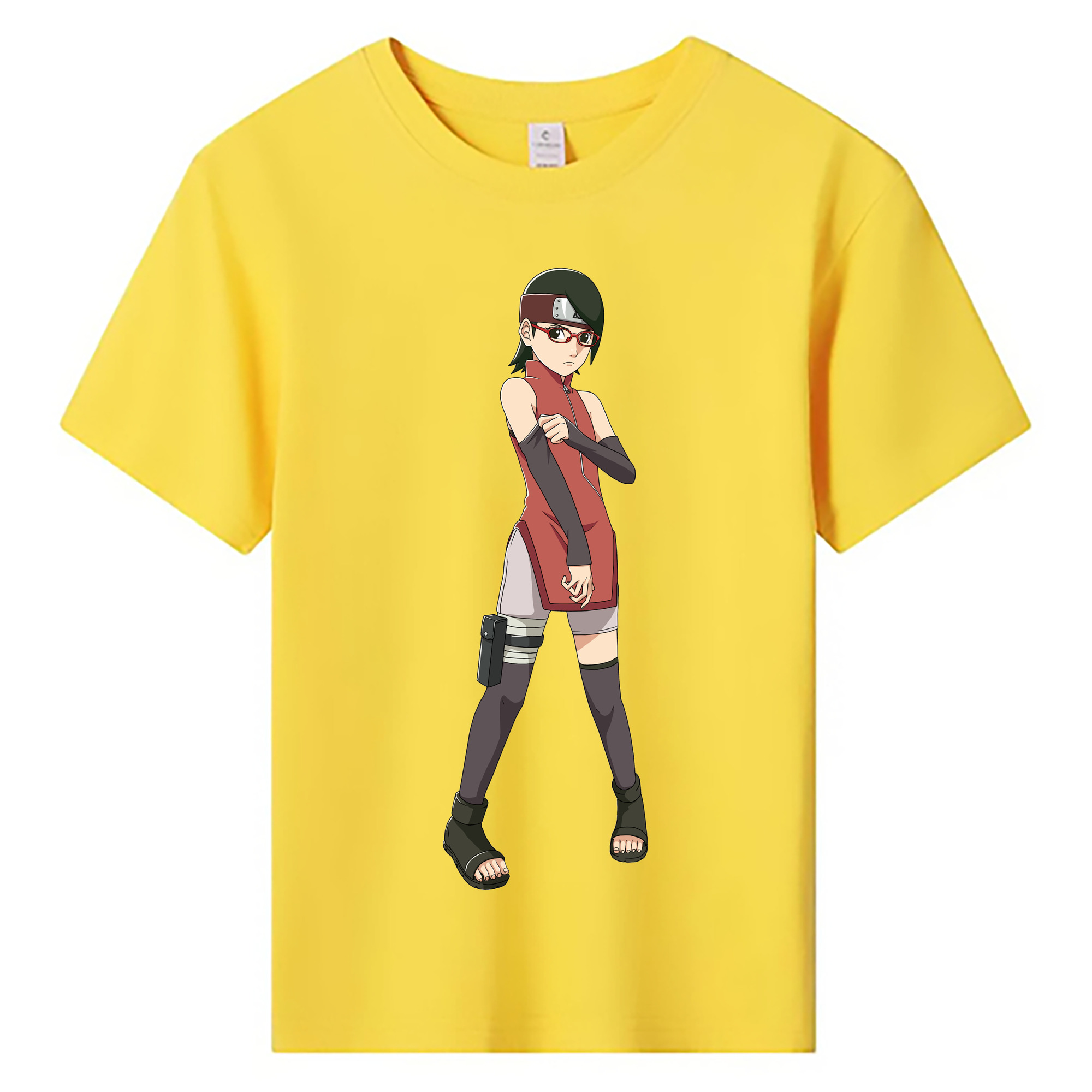 （画像用） NARUTO -ナルト- うちは サラダ Uchiha Sarada 綿100％キッズTシャツ（フロントプリント）