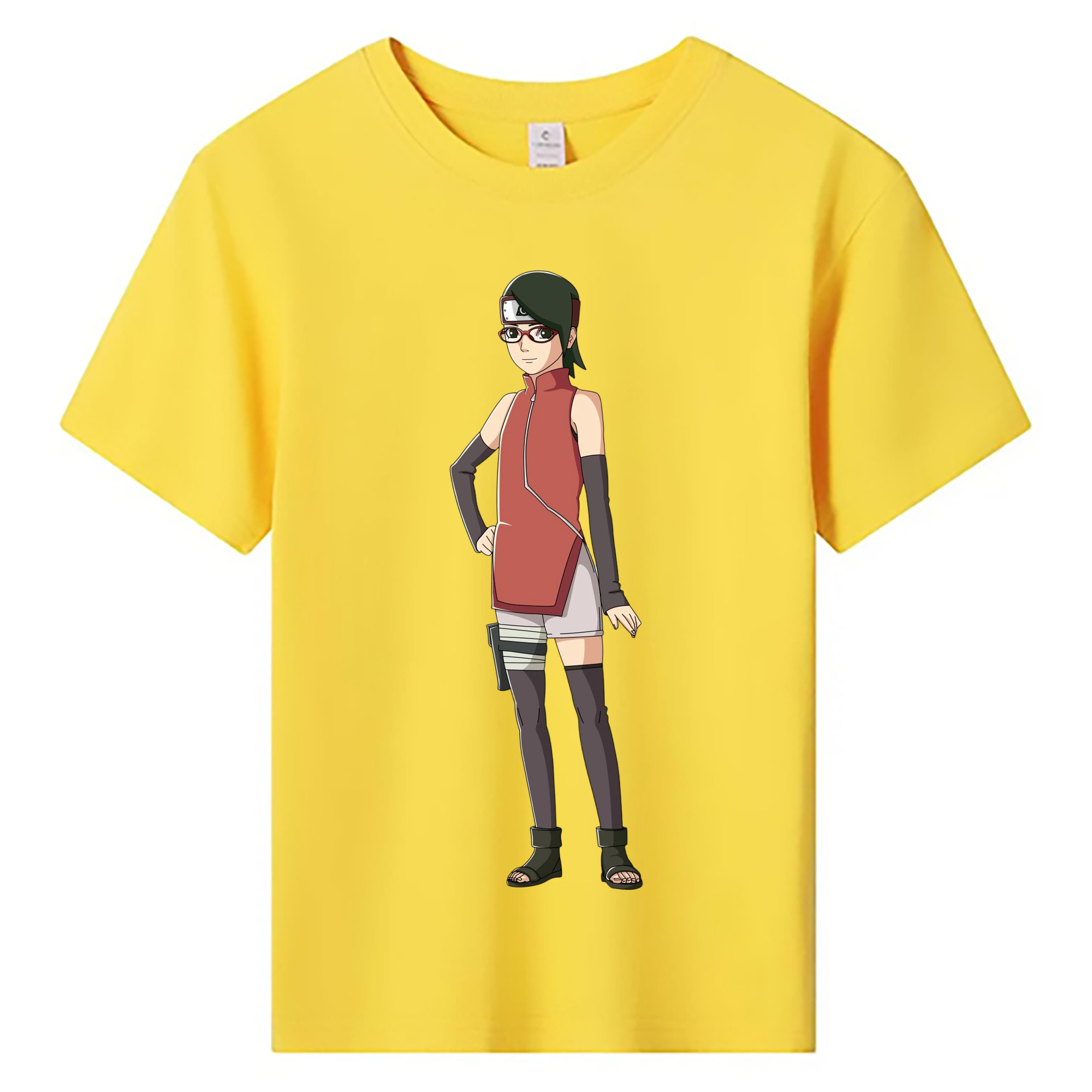 （画像用） NARUTO -ナルト- うちは サラダ Uchiha Sarada 綿100％キッズTシャツ（フロントプリント）