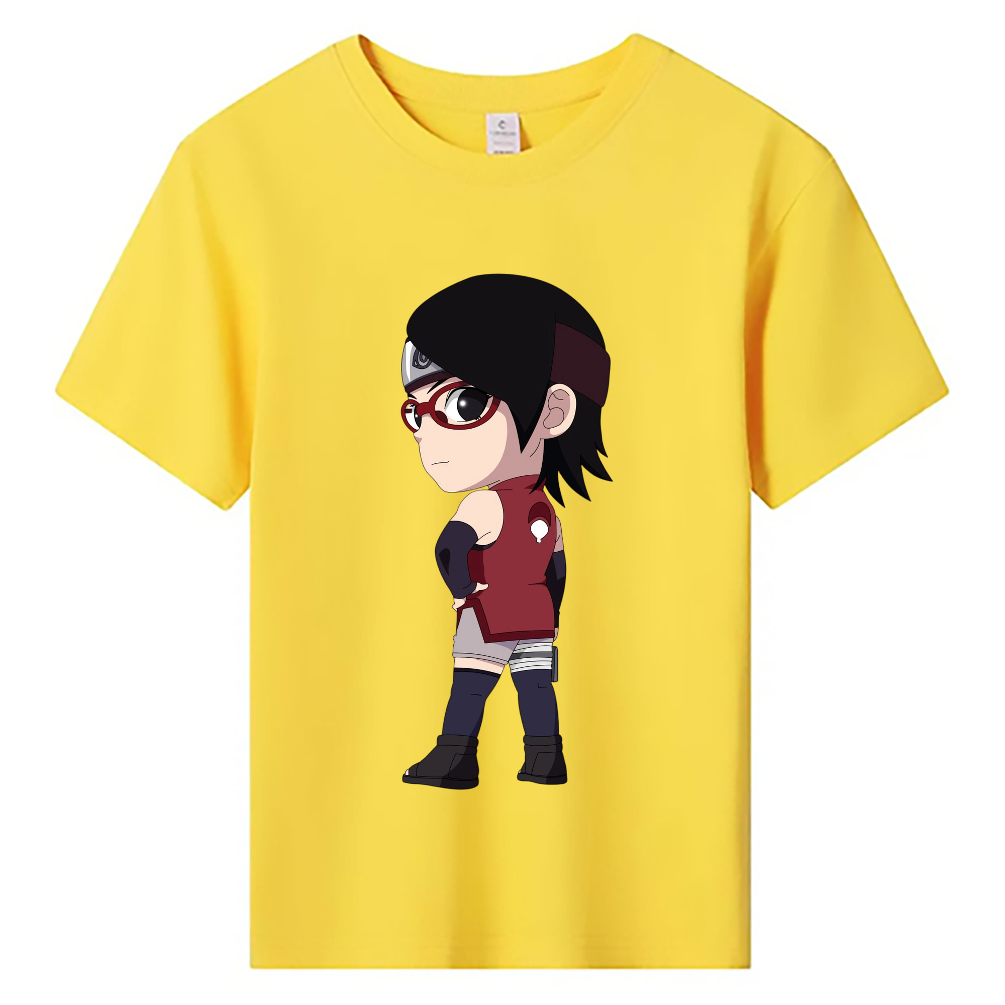 （画像用） NARUTO -ナルト- うちは サラダ Uchiha Sarada 綿100％キッズTシャツ（フロントプリント）