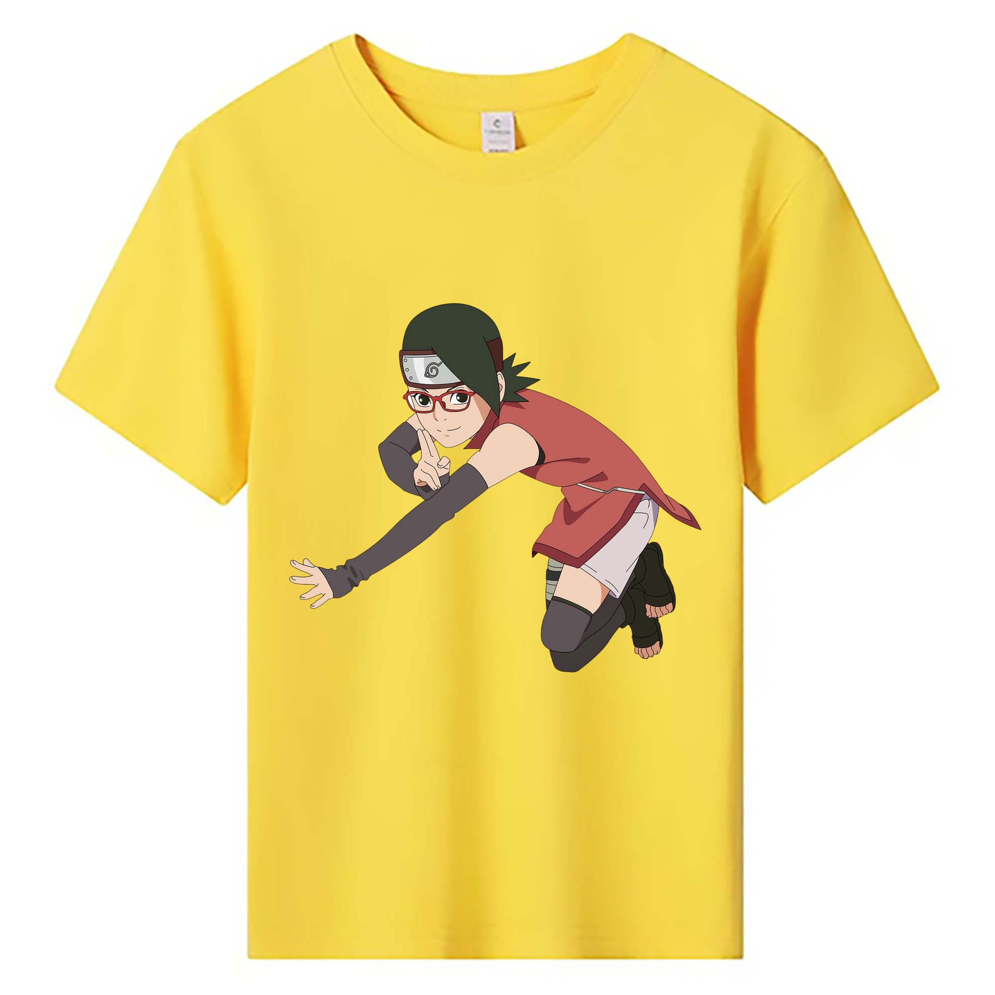 （画像用） NARUTO -ナルト- うちは サラダ Uchiha Sarada 綿100％キッズTシャツ（フロントプリント）