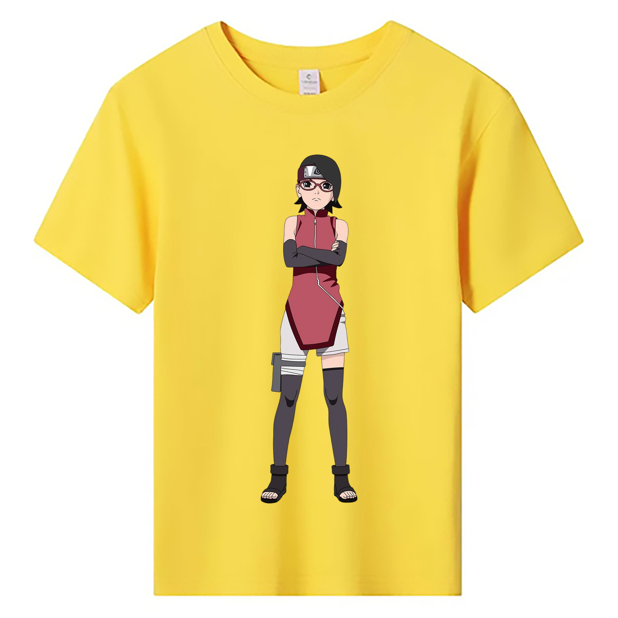 （画像用） NARUTO -ナルト- うちは サラダ Uchiha Sarada 綿100％キッズTシャツ（フロントプリント）