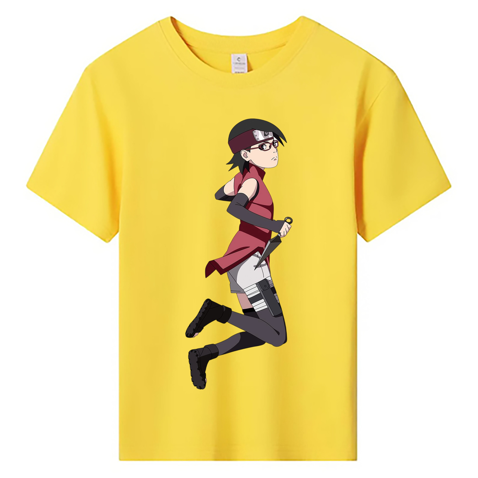 （画像用） NARUTO -ナルト- うちは サラダ Uchiha Sarada 綿100％キッズTシャツ（フロントプリント）
