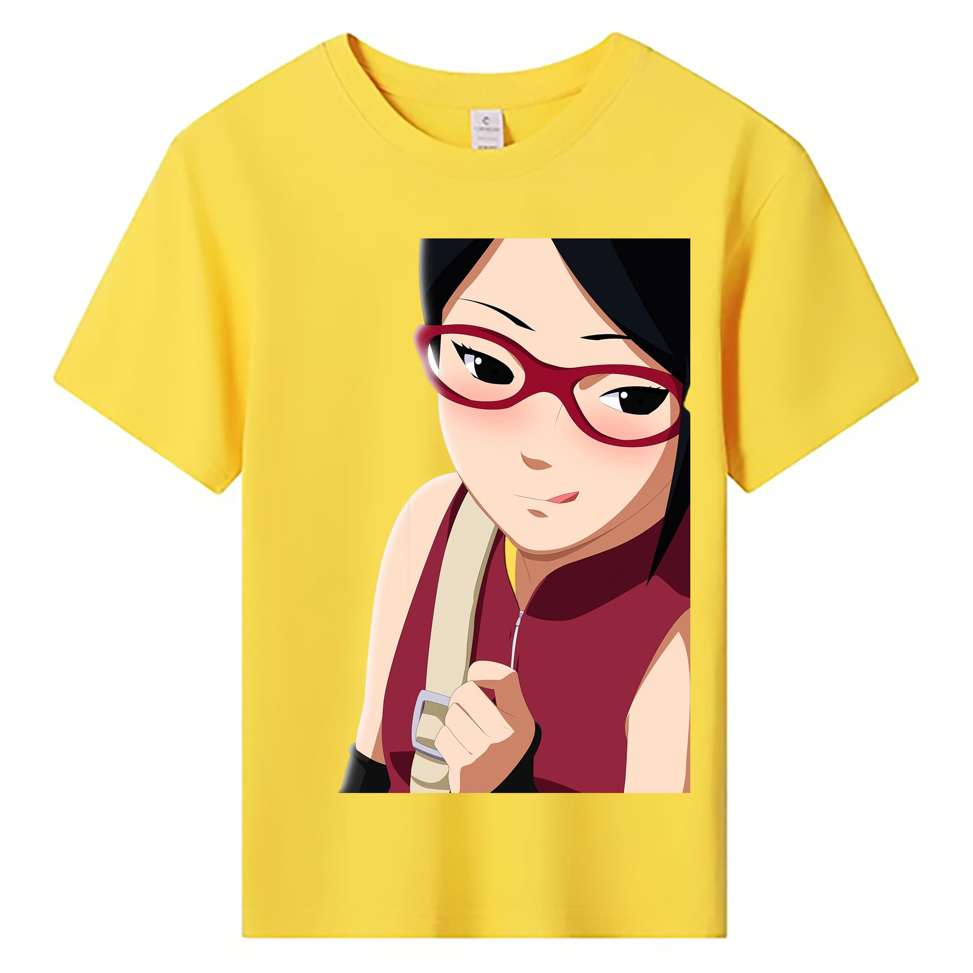 （画像用） NARUTO -ナルト- うちは サラダ Uchiha Sarada 綿100％キッズTシャツ（フロントプリント）
