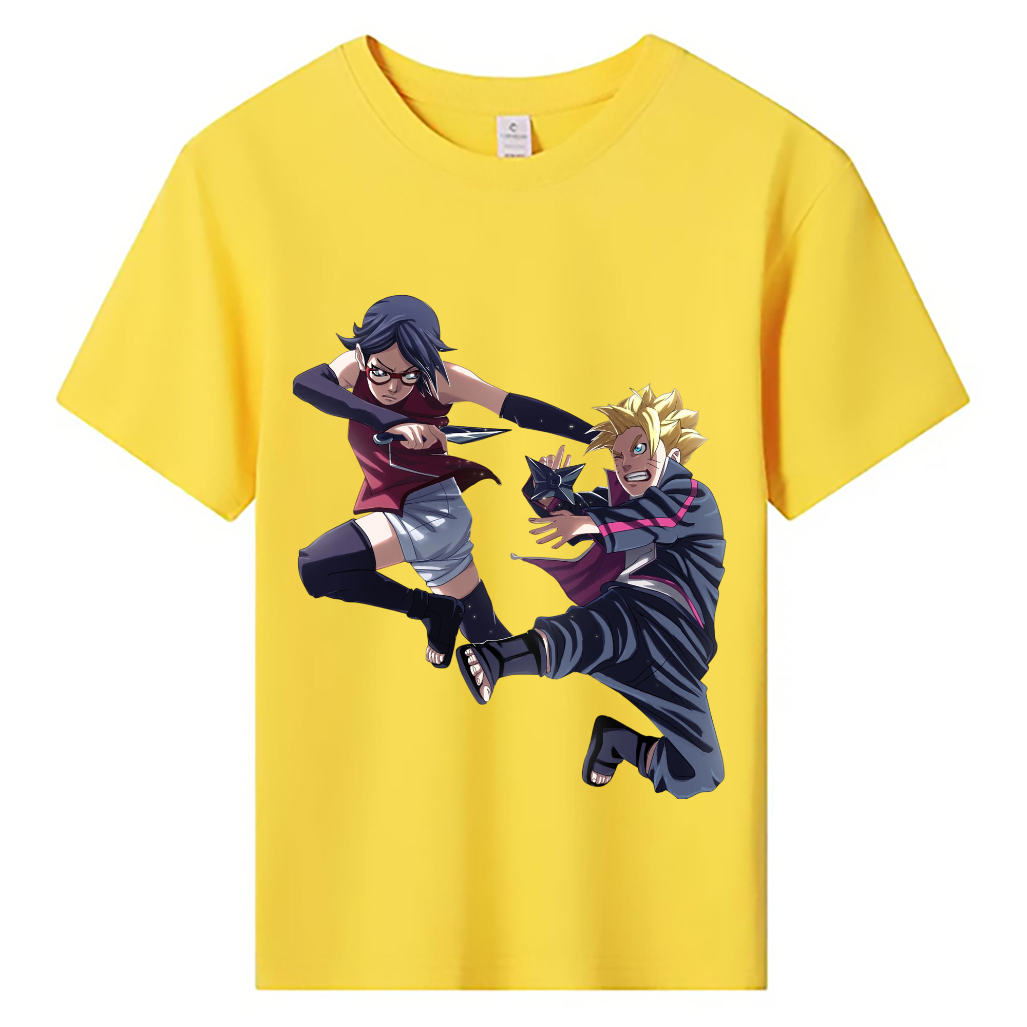 （画像用） NARUTO -ナルト- うちは サラダ Uchiha Sarada 綿100％キッズTシャツ（フロントプリント）