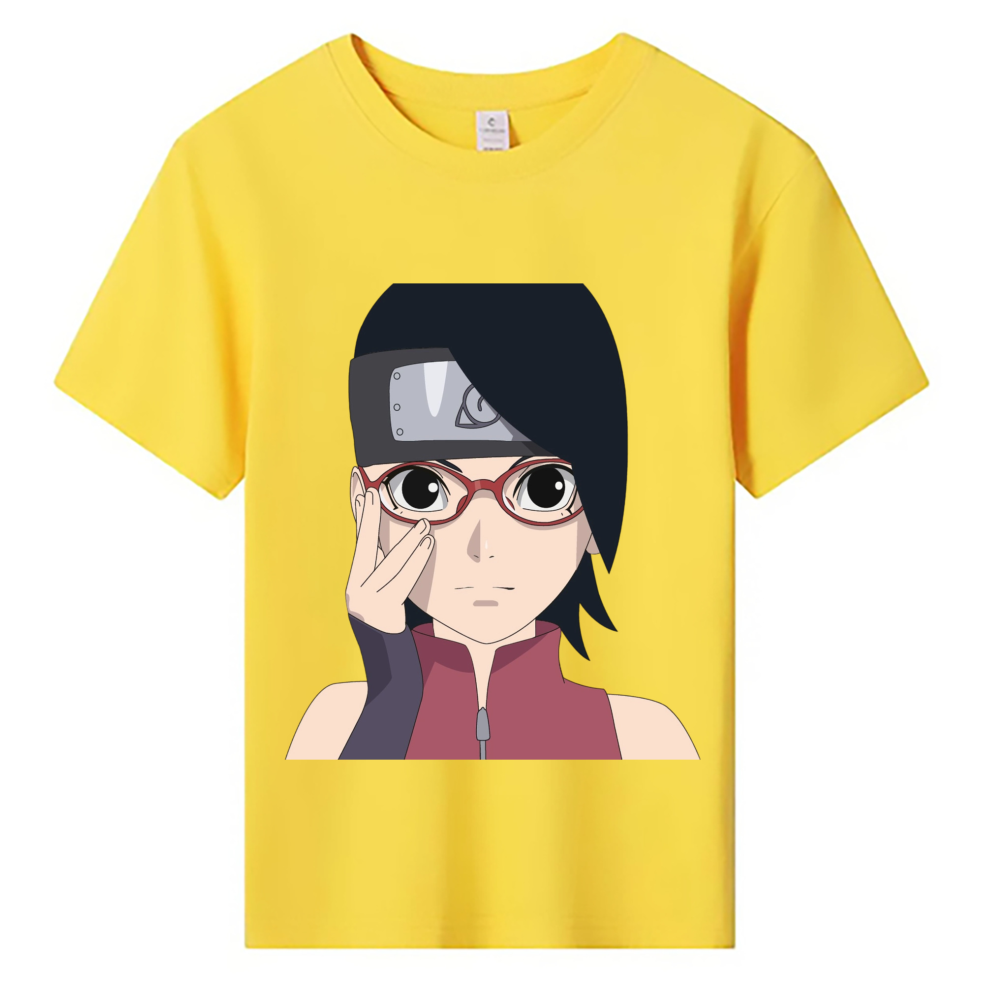 （画像用） NARUTO -ナルト- うちは サラダ Uchiha Sarada 綿100％キッズTシャツ（フロントプリント）