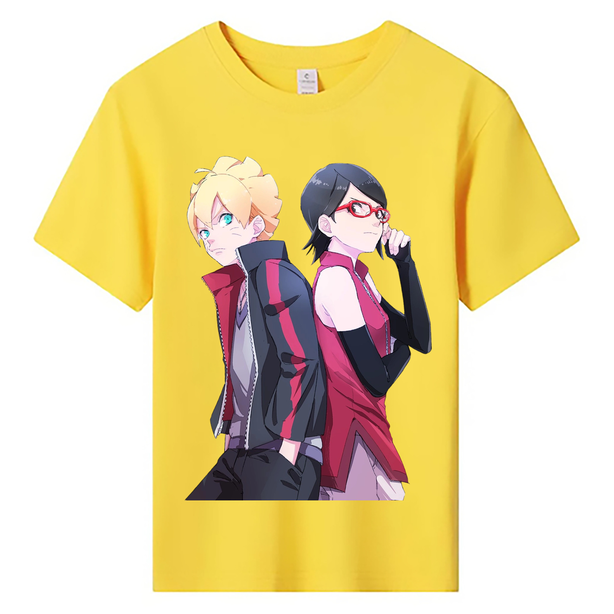 （画像用） NARUTO -ナルト- うちは サラダ Uchiha Sarada 綿100％キッズTシャツ（フロントプリント）