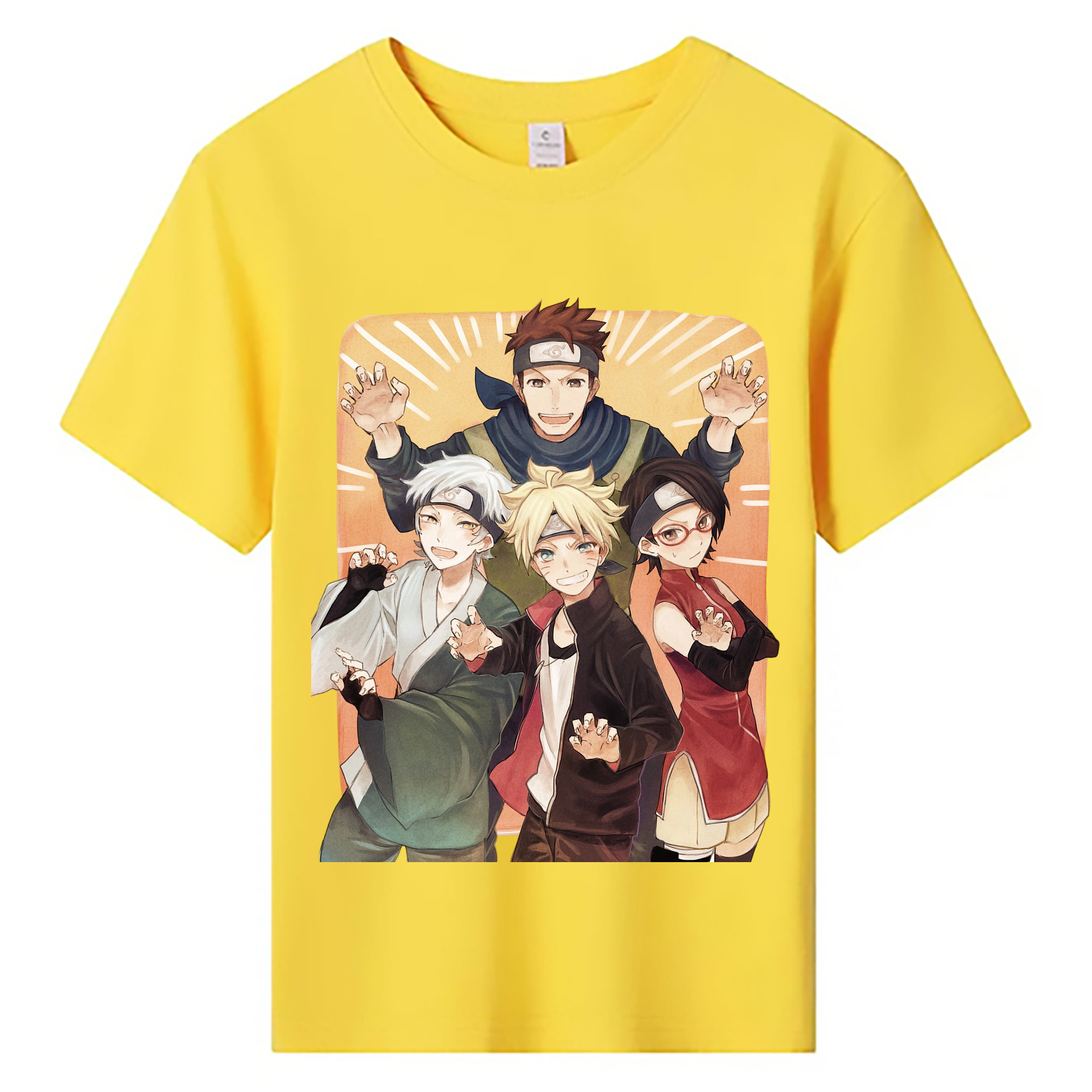 （画像用） NARUTO -ナルト- うちは サラダ Uchiha Sarada 綿100％キッズTシャツ（フロントプリント）
