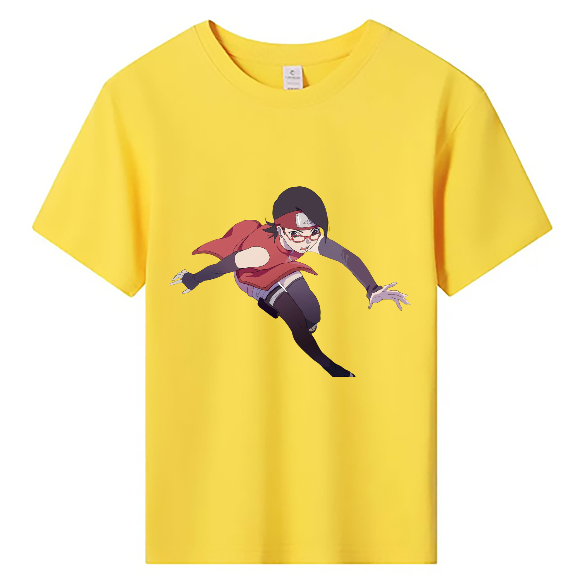（画像用） NARUTO -ナルト- うちは サラダ Uchiha Sarada 綿100％キッズTシャツ（フロントプリント）
