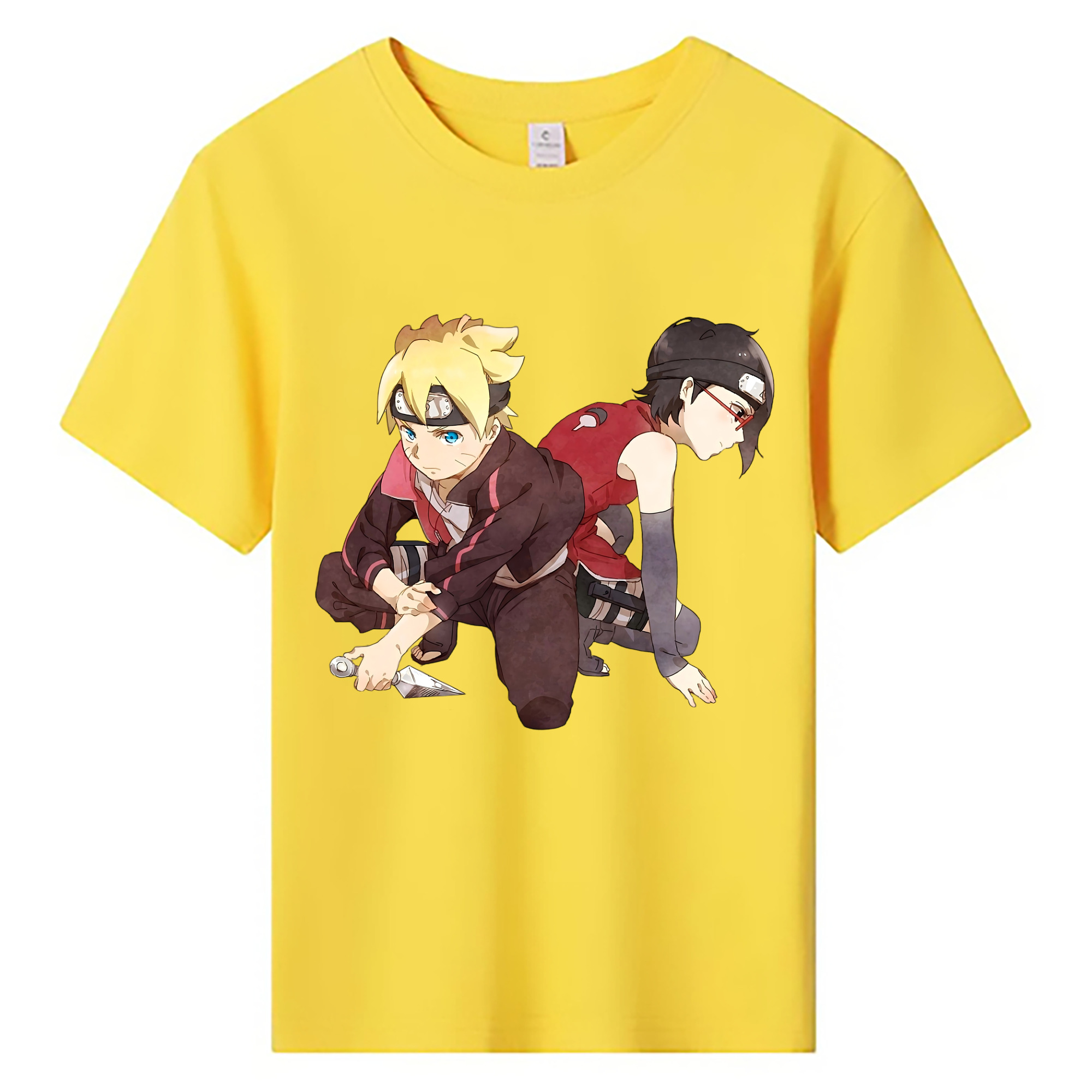 （画像用） NARUTO -ナルト- うちは サラダ Uchiha Sarada 綿100％キッズTシャツ（フロントプリント）