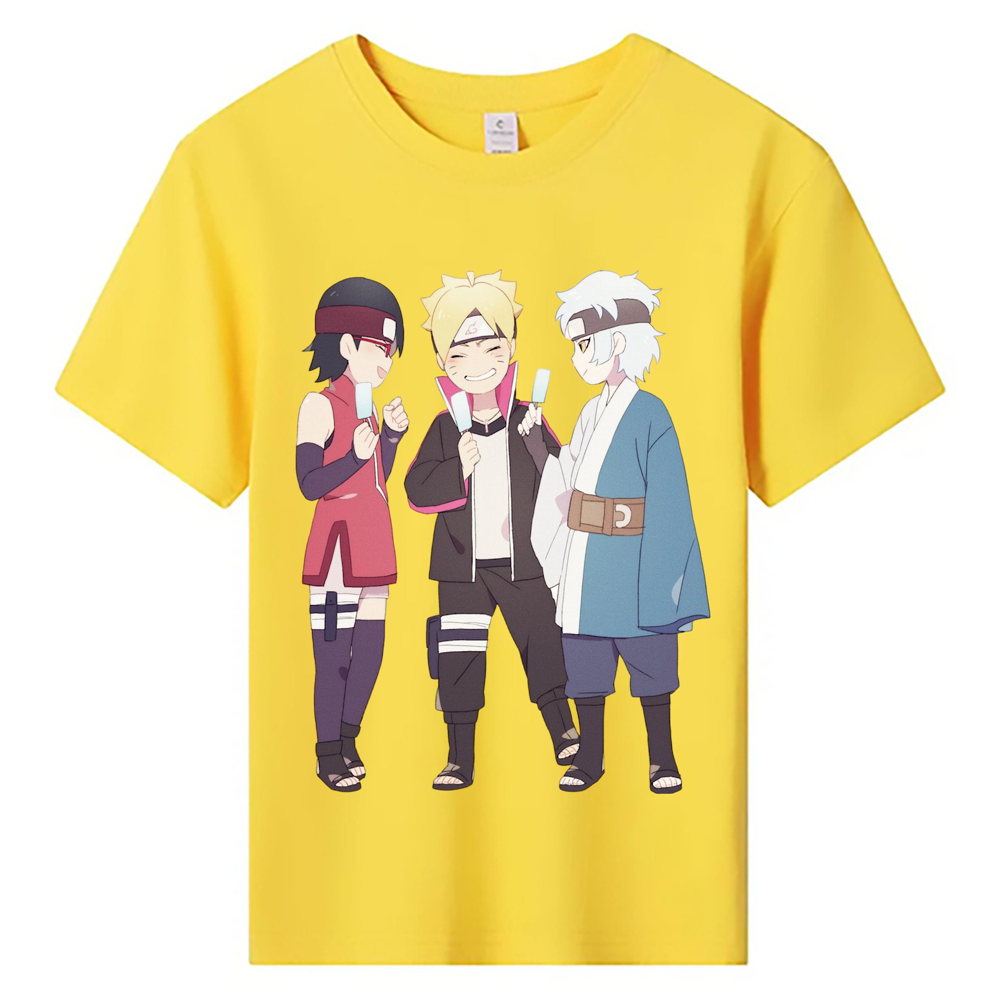 （画像用） NARUTO -ナルト- うちは サラダ Uchiha Sarada 綿100％キッズTシャツ（フロントプリント）