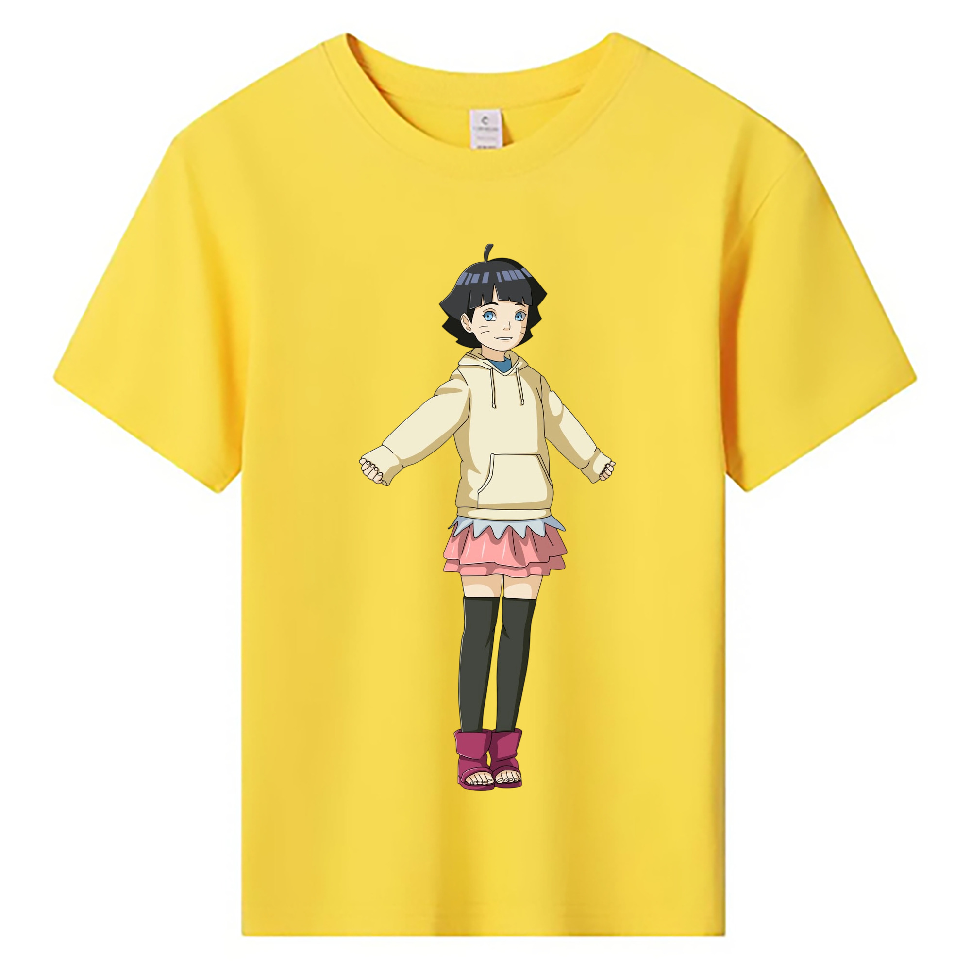 （画像用） NARUTO -ナルト- うずまき ヒマワリ Uzumaki Himawari 綿100％キッズTシャツ（フロントプリント）
