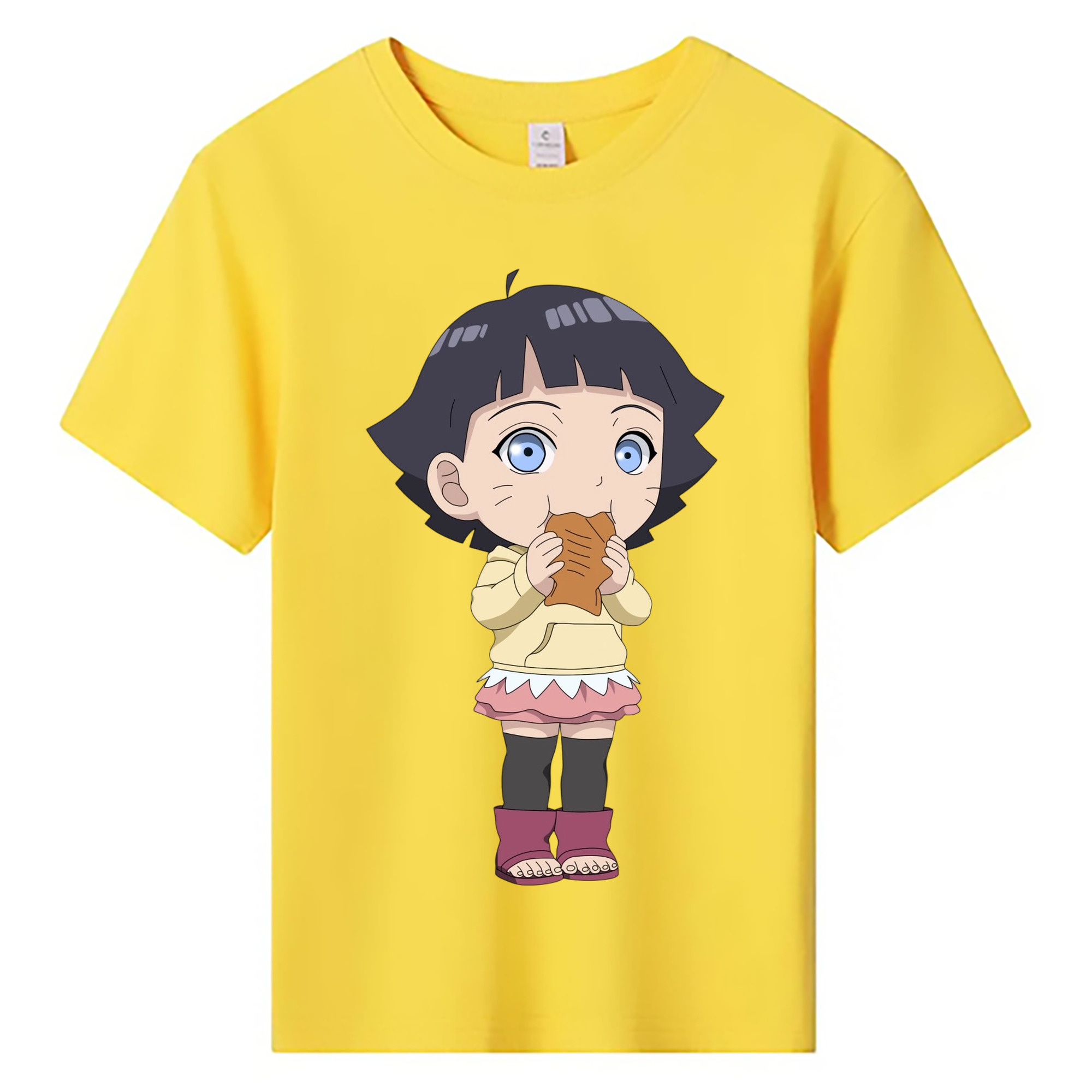 （画像用） NARUTO -ナルト- うずまき ヒマワリ Uzumaki Himawari 綿100％キッズTシャツ（フロントプリント）