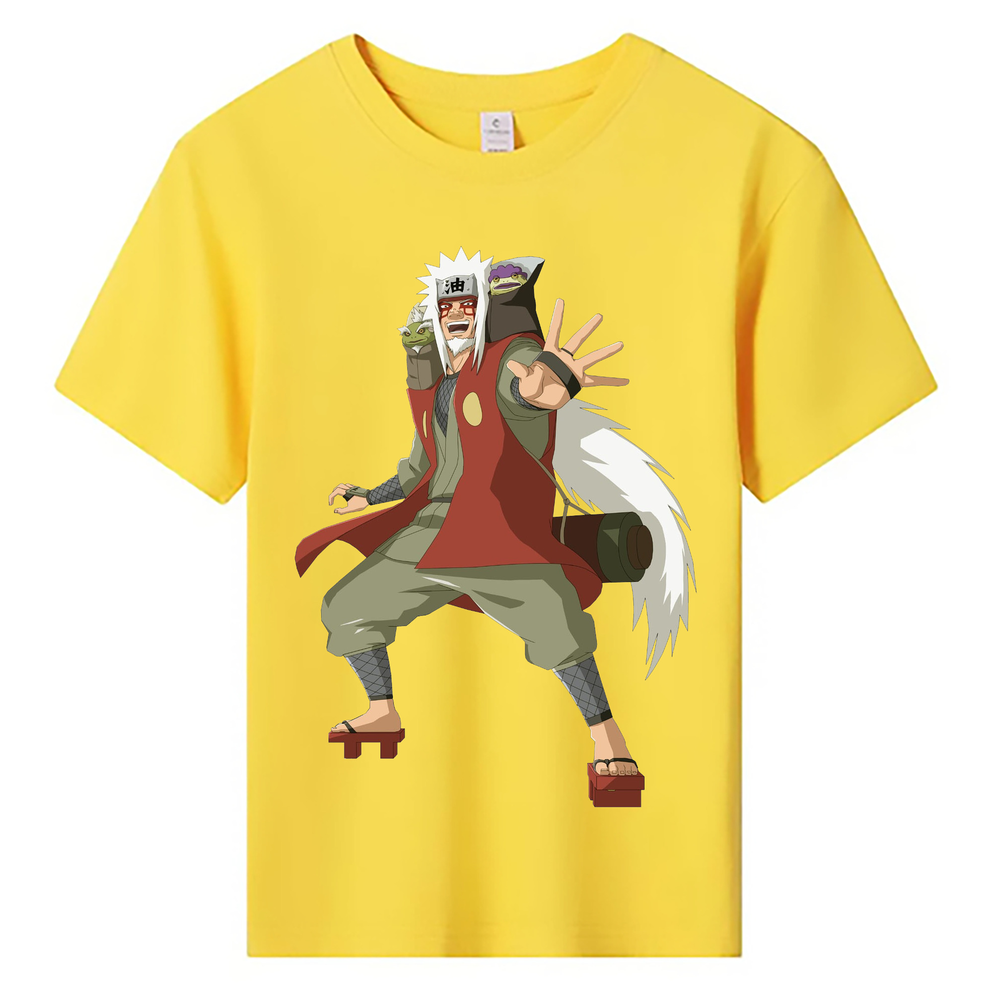 （画像用） NARUTO -ナルト- 自来也（じらいや） Jiraiya 綿100％キッズTシャツ（フロントプリント）