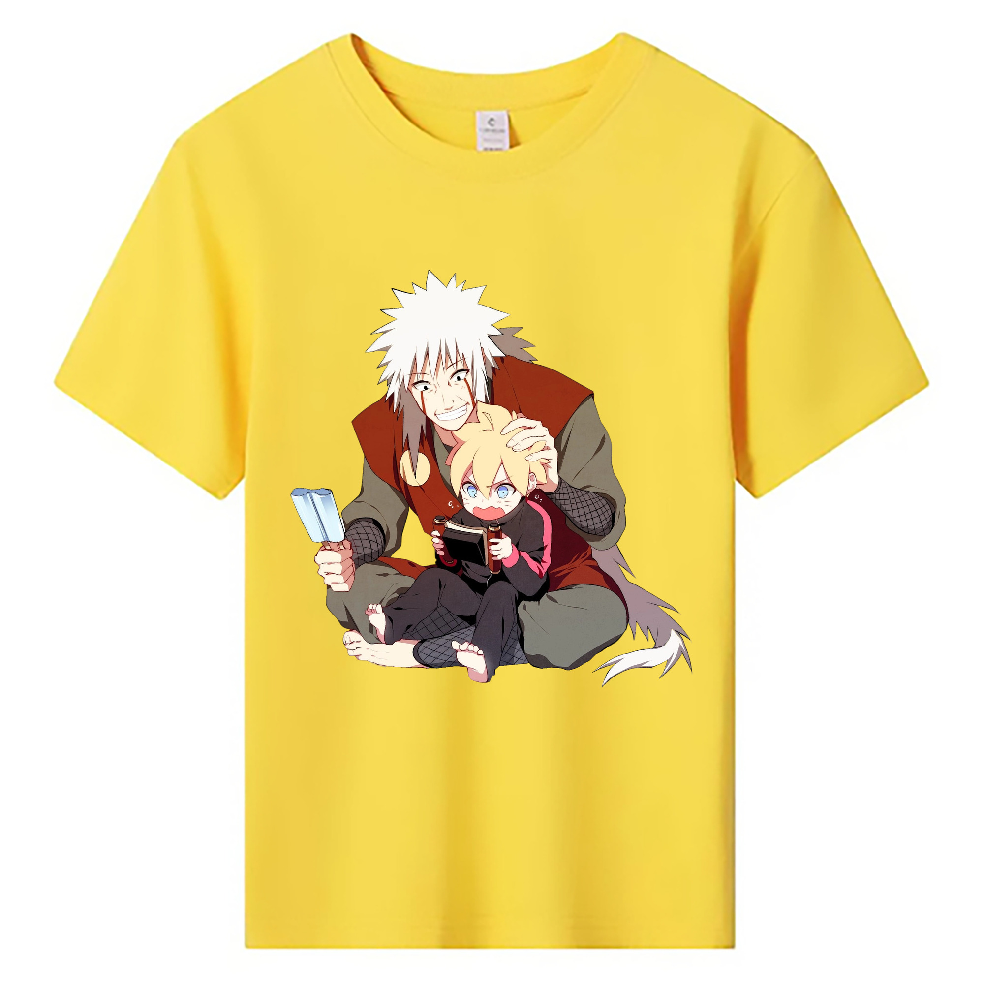 （画像用） NARUTO -ナルト- 自来也（じらいや） Jiraiya 綿100％キッズTシャツ（フロントプリント）