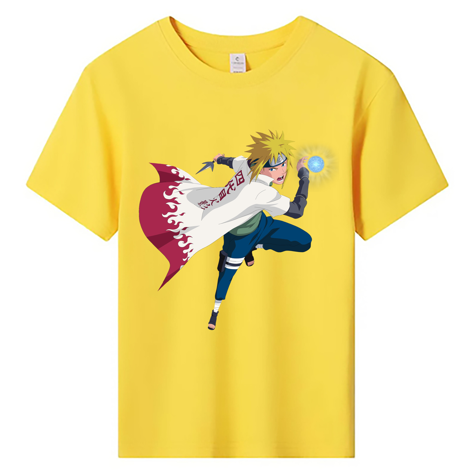 （画像用） NARUTO -ナルト- 波風 ミナト Namikaze Minato 綿100％キッズTシャツ（フロントプリント）