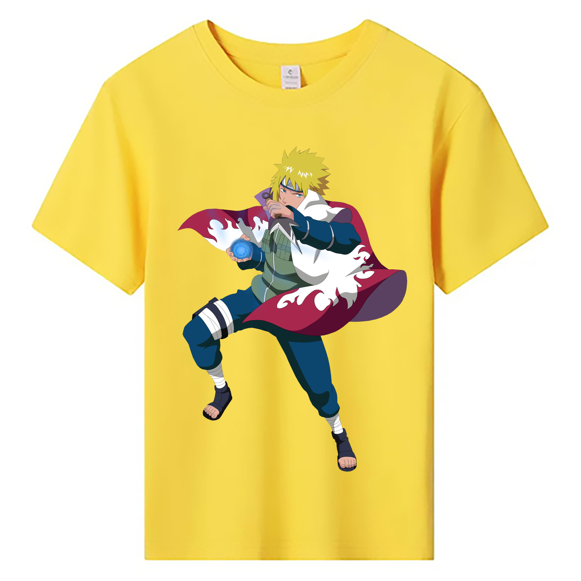 （画像用） NARUTO -ナルト- 波風 ミナト Namikaze Minato 綿100％キッズTシャツ（フロントプリント）