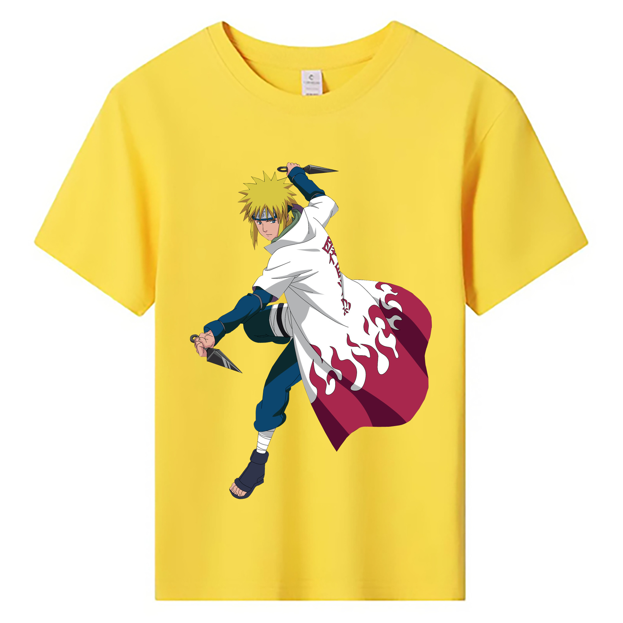 （画像用） NARUTO -ナルト- 波風 ミナト Namikaze Minato 綿100％キッズTシャツ（フロントプリント）