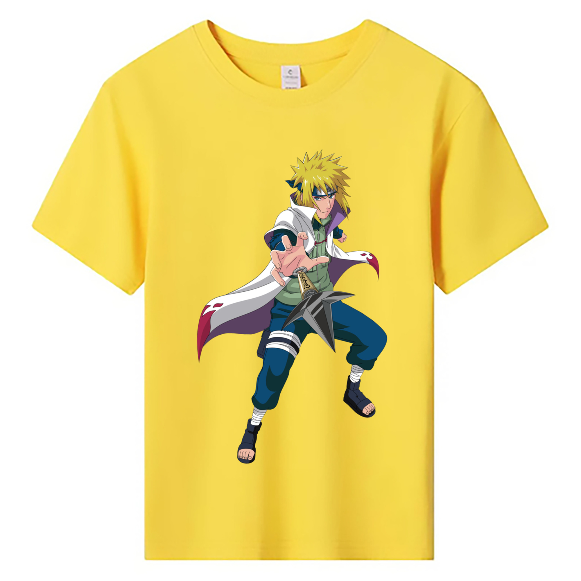 （画像用） NARUTO -ナルト- 波風 ミナト Namikaze Minato 綿100％キッズTシャツ（フロントプリント）