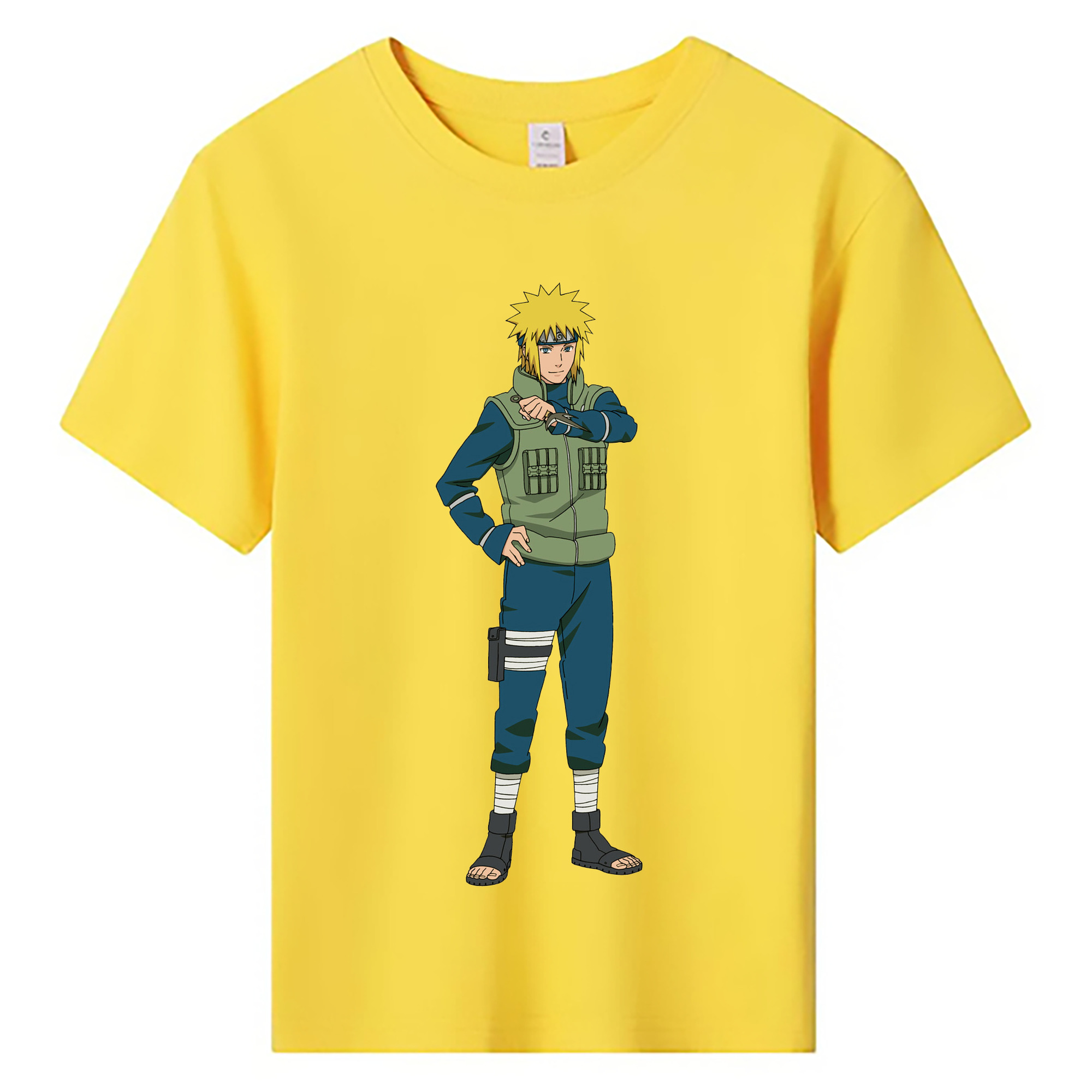（画像用） NARUTO -ナルト- 波風 ミナト Namikaze Minato 綿100％キッズTシャツ（フロントプリント）