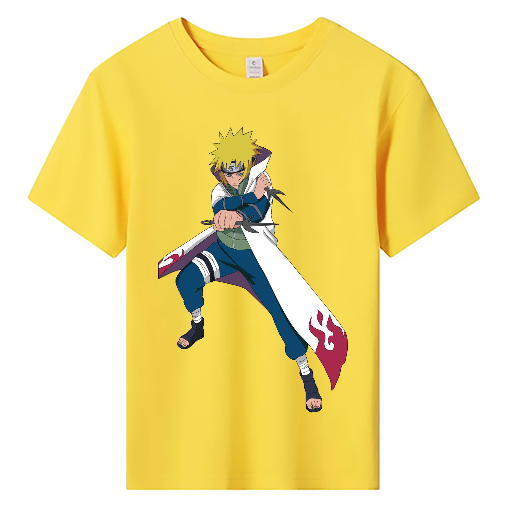 （画像用） NARUTO -ナルト- 波風 ミナト Namikaze Minato 綿100％キッズTシャツ（フロントプリント）