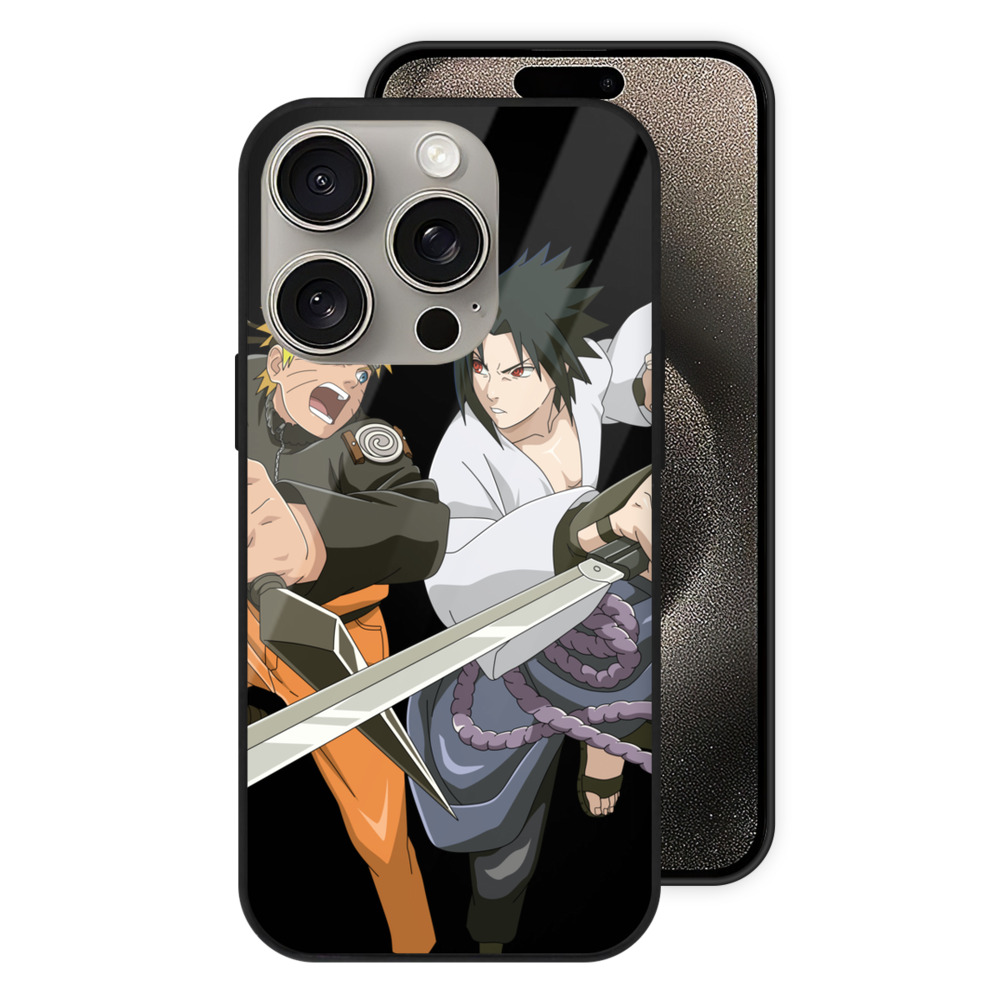 （画像用） NARUTO -ナルト- うずまき ナルト Uzumaki Naruto 【iPhone15Pro対応】スマホケース 耐衝撃＆黄変防止 背面ガラス