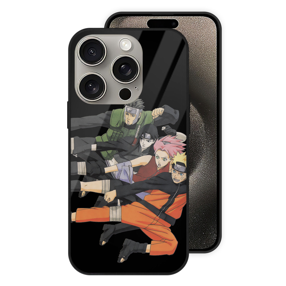 （画像用） NARUTO -ナルト- うずまき ナルト Uzumaki Naruto 【iPhone15Pro対応】スマホケース 耐衝撃＆黄変防止 背面ガラス