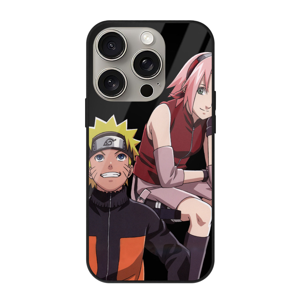 （画像用） NARUTO -ナルト- うずまき ナルト Uzumaki Naruto 【iPhone15Pro対応】スマホケース 耐衝撃＆黄変防止 背面ガラス