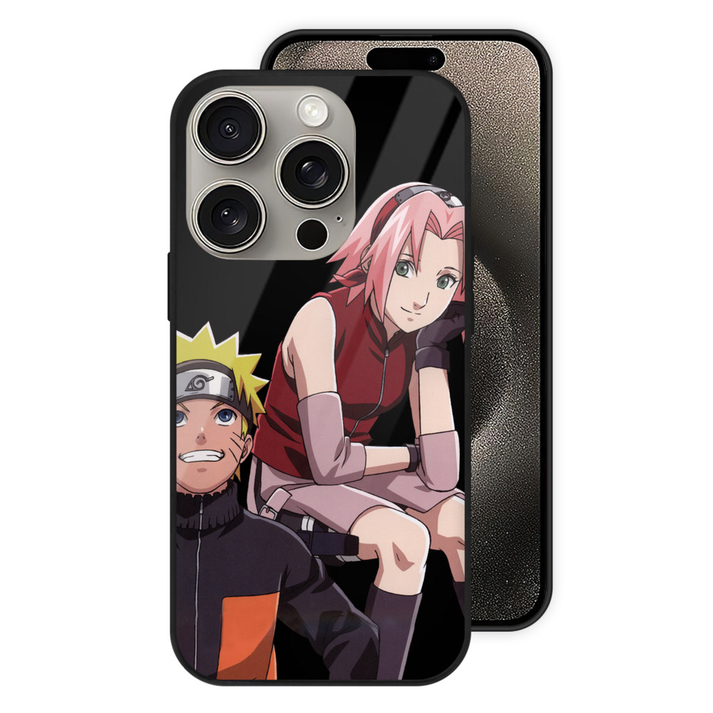 （画像用） NARUTO -ナルト- うずまき ナルト Uzumaki Naruto 【iPhone15Pro対応】スマホケース 耐衝撃＆黄変防止 背面ガラス