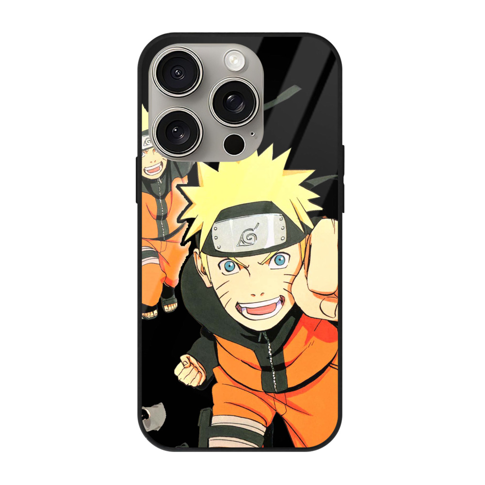 （画像用） NARUTO -ナルト- うずまき ナルト Uzumaki Naruto 【iPhone15Pro対応】スマホケース 耐衝撃＆黄変防止 背面ガラス