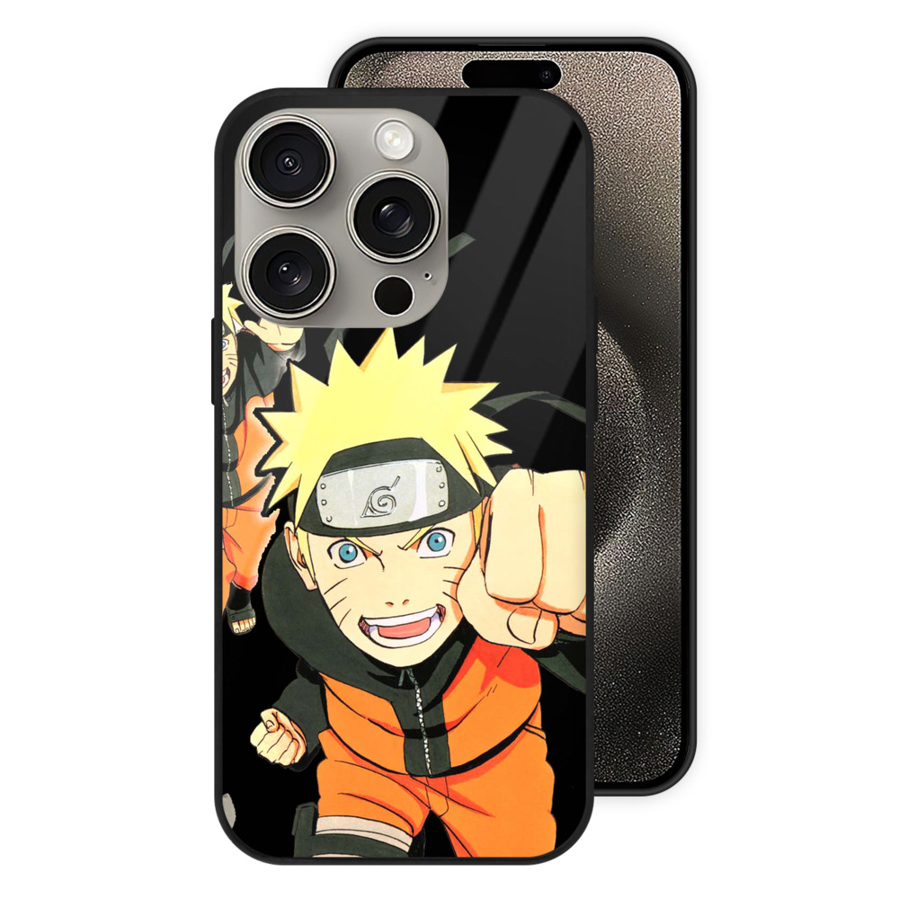 （画像用） NARUTO -ナルト- うずまき ナルト Uzumaki Naruto 【iPhone15Pro対応】スマホケース 耐衝撃＆黄変防止 背面ガラス