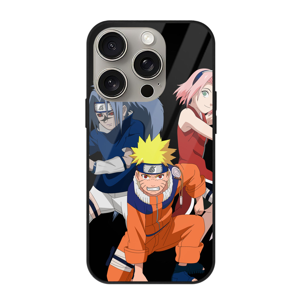 （画像用） NARUTO -ナルト- うずまき ナルト Uzumaki Naruto 【iPhone15Pro対応】スマホケース 耐衝撃＆黄変防止 背面ガラス