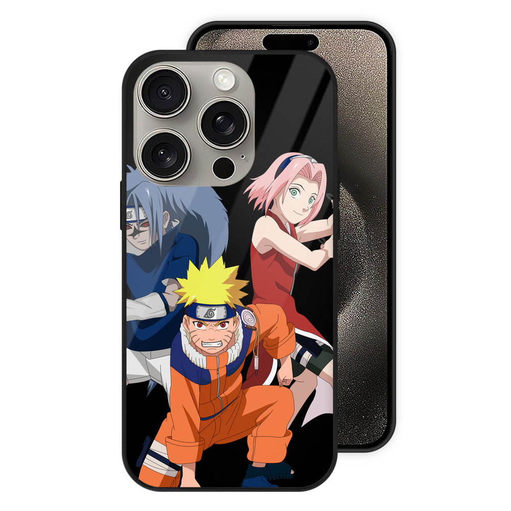 （画像用） NARUTO -ナルト- うずまき ナルト Uzumaki Naruto 【iPhone15Pro対応】スマホケース 耐衝撃＆黄変防止 背面ガラス