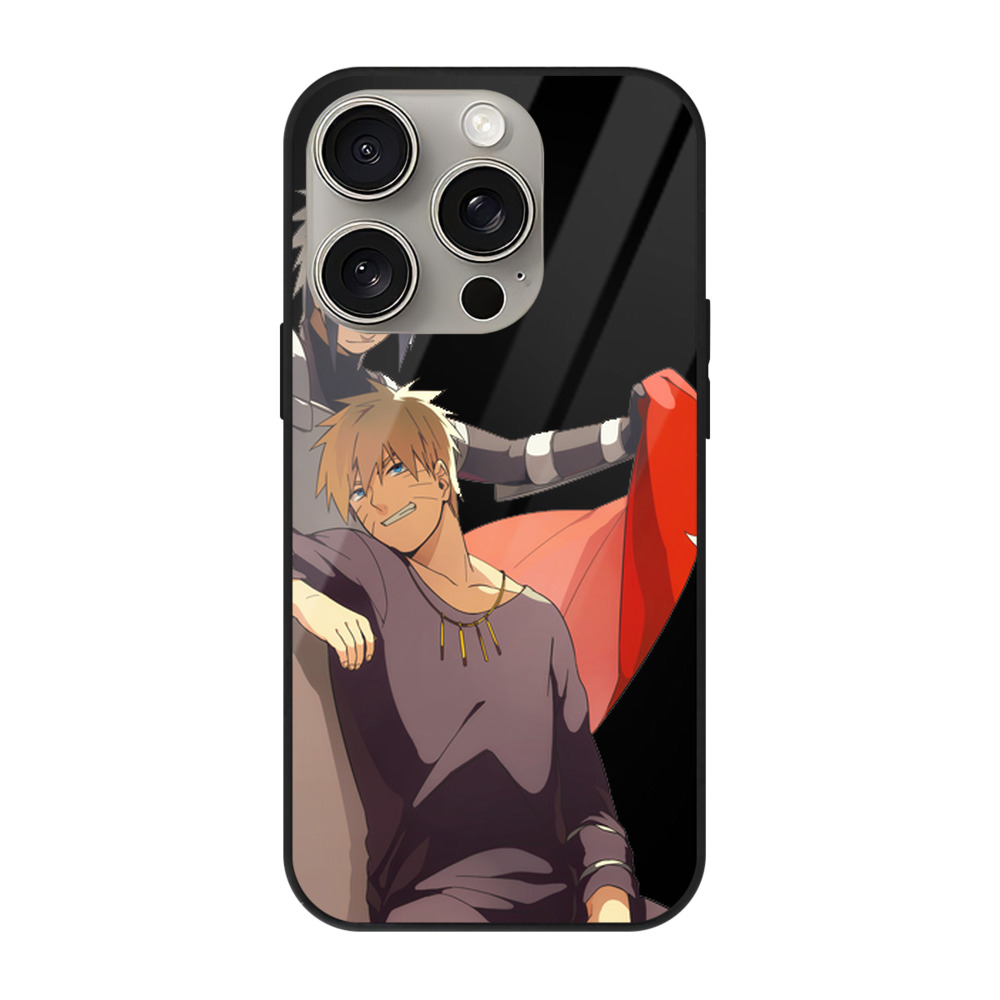 （画像用） NARUTO -ナルト- うずまき ナルト Uzumaki Naruto 【iPhone15Pro対応】スマホケース 耐衝撃＆黄変防止 背面ガラス